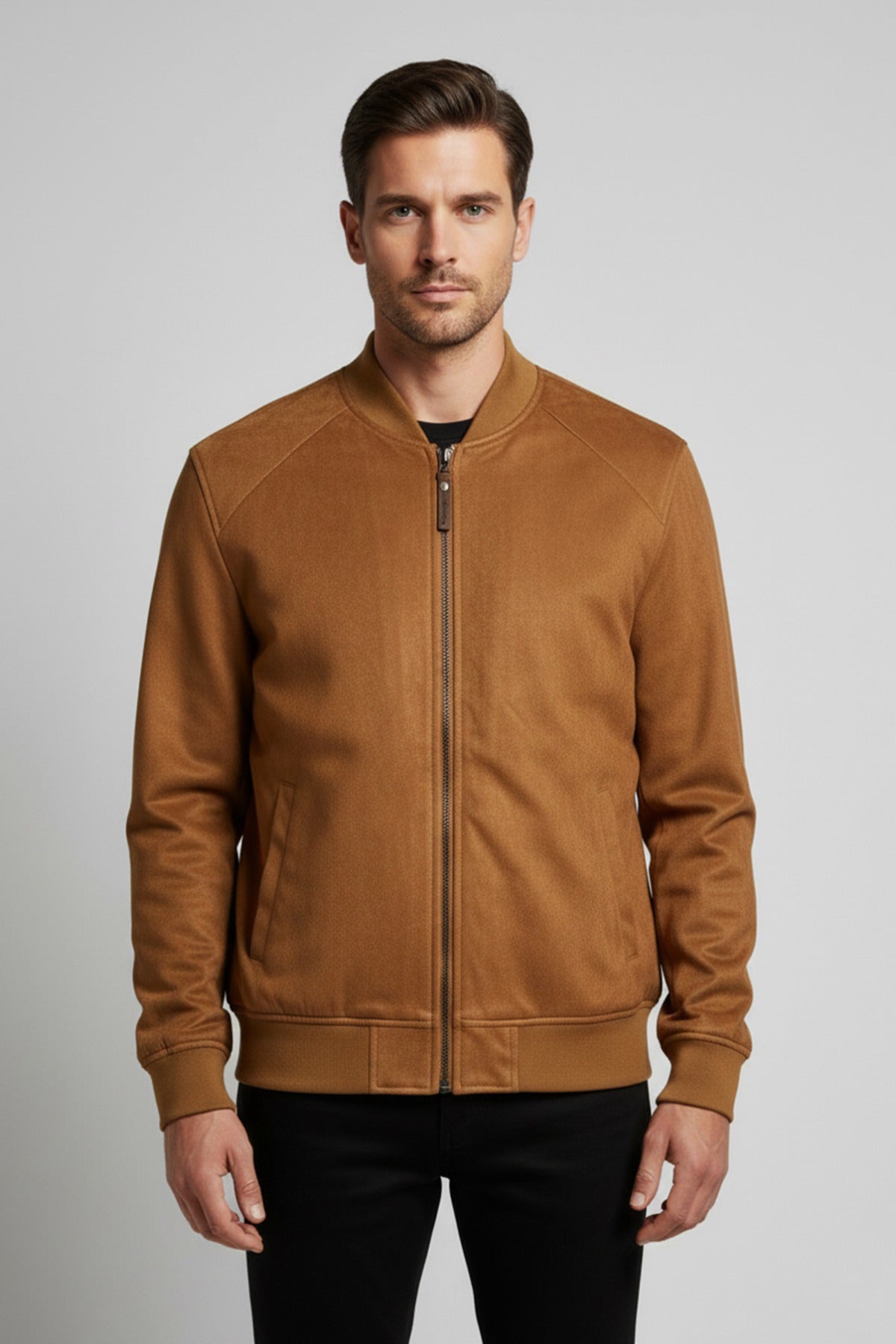 Wayne - Bomberjakke med lommer i ruskindslook