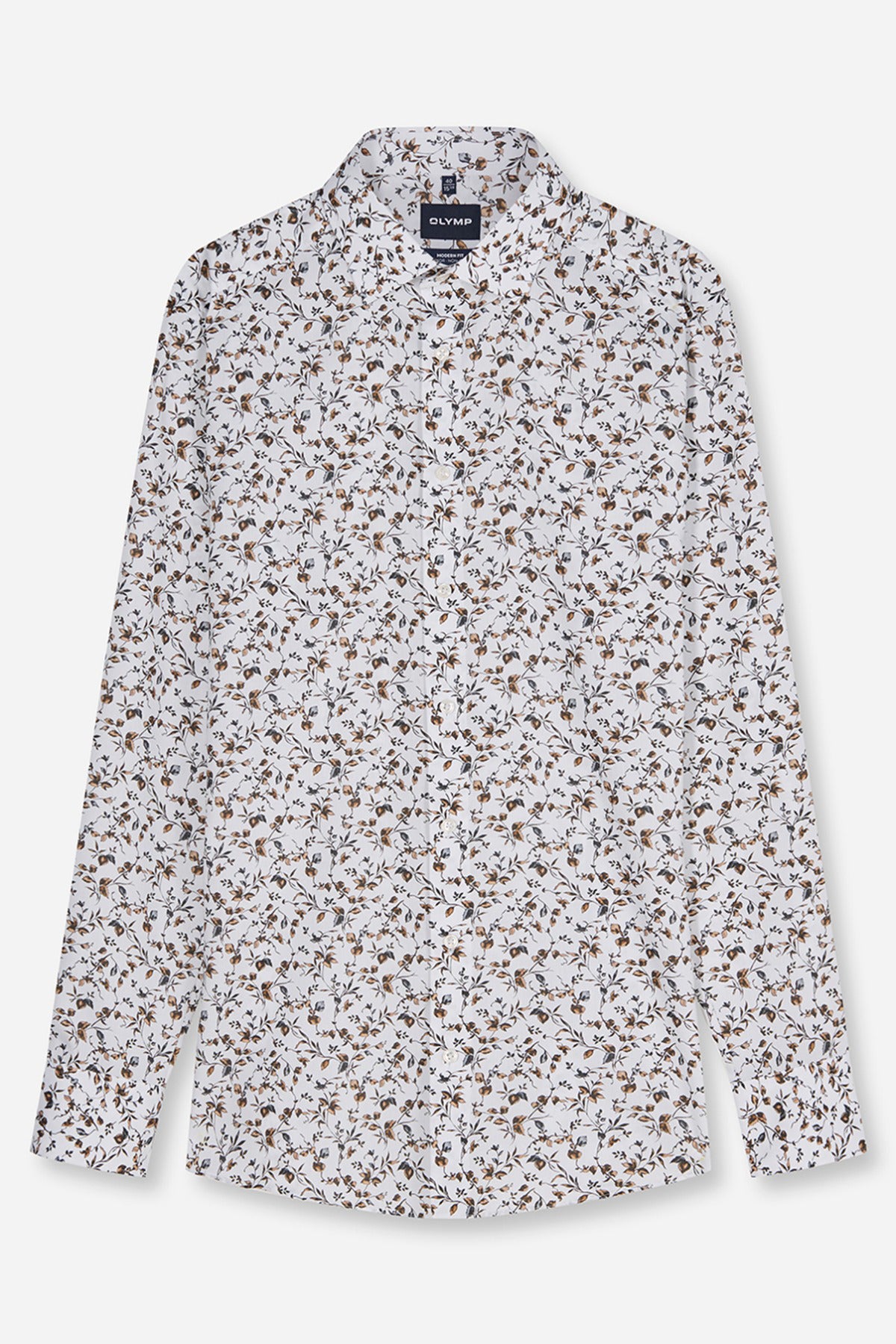 Strygefri skjorte med flerfarvet print i modern fit