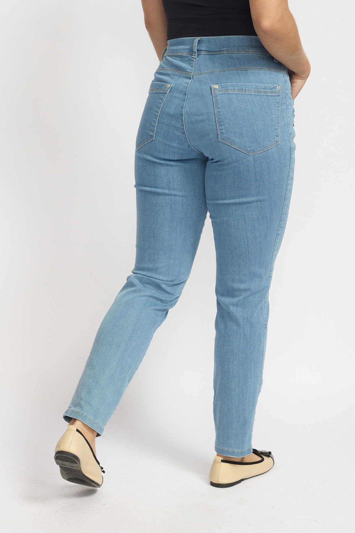 Rany - Strækbare bukser med høj talje og 7/8 længde