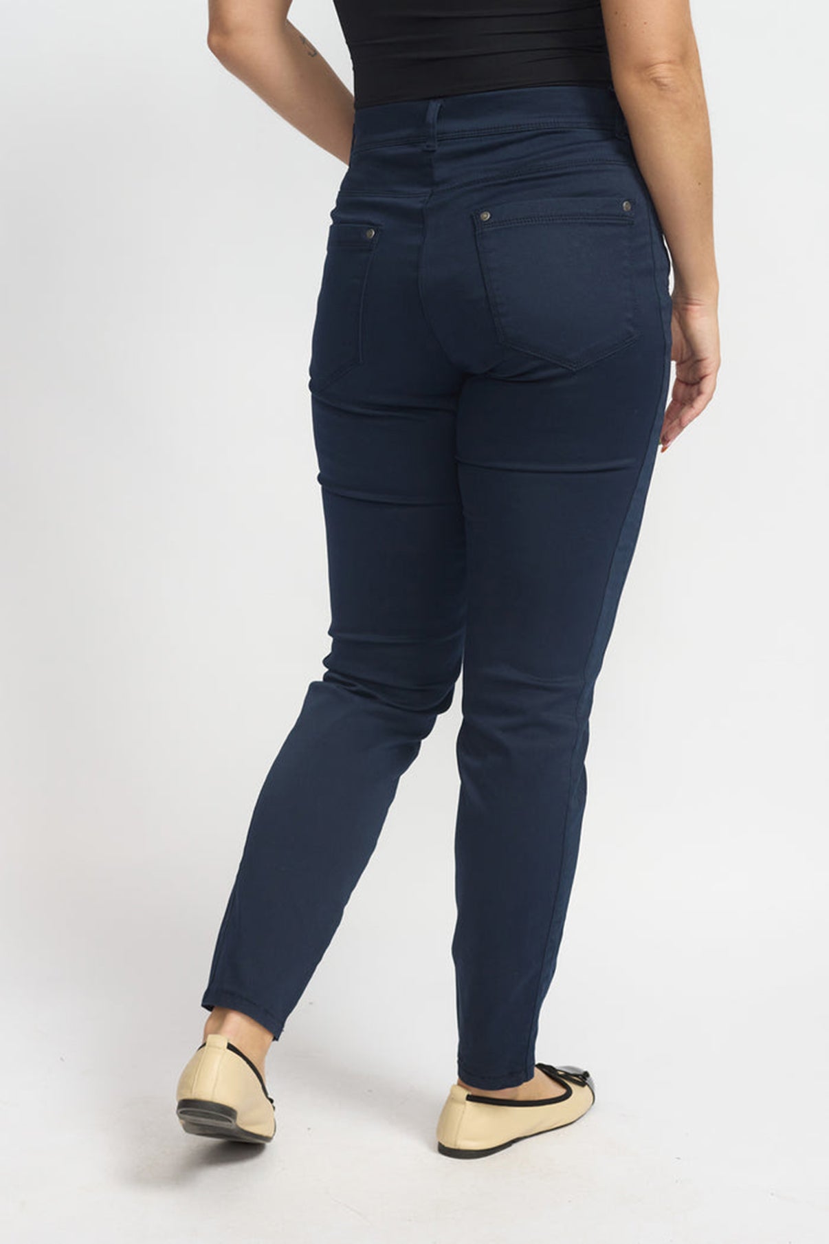 Rany - Strækbare bukser med høj talje og 7/8 længde