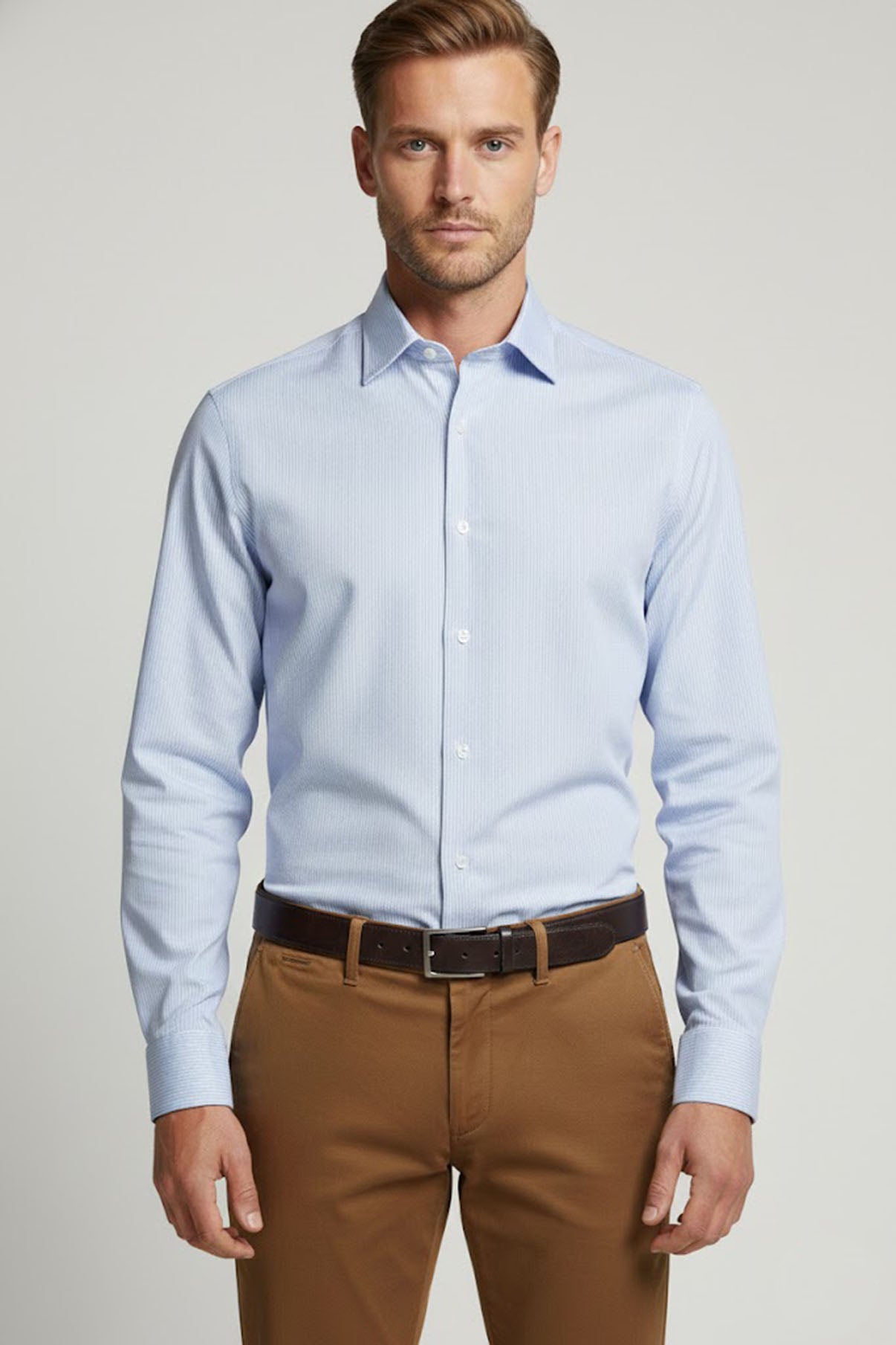 Hento - Strygefri langærmet skjorte