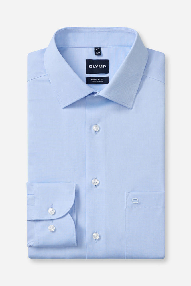 Langærmet covershirt i comfort fit og strygefri kvalitet