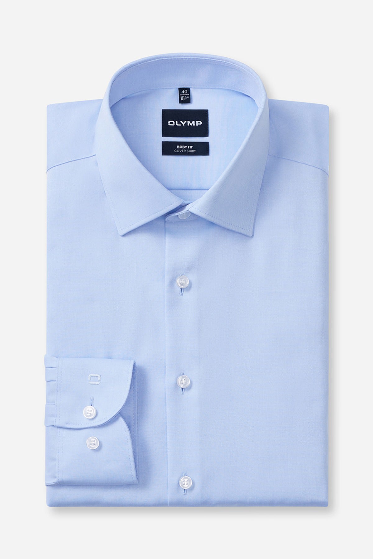 Langærmet covershirt i slim fit og strygefri kvalitet