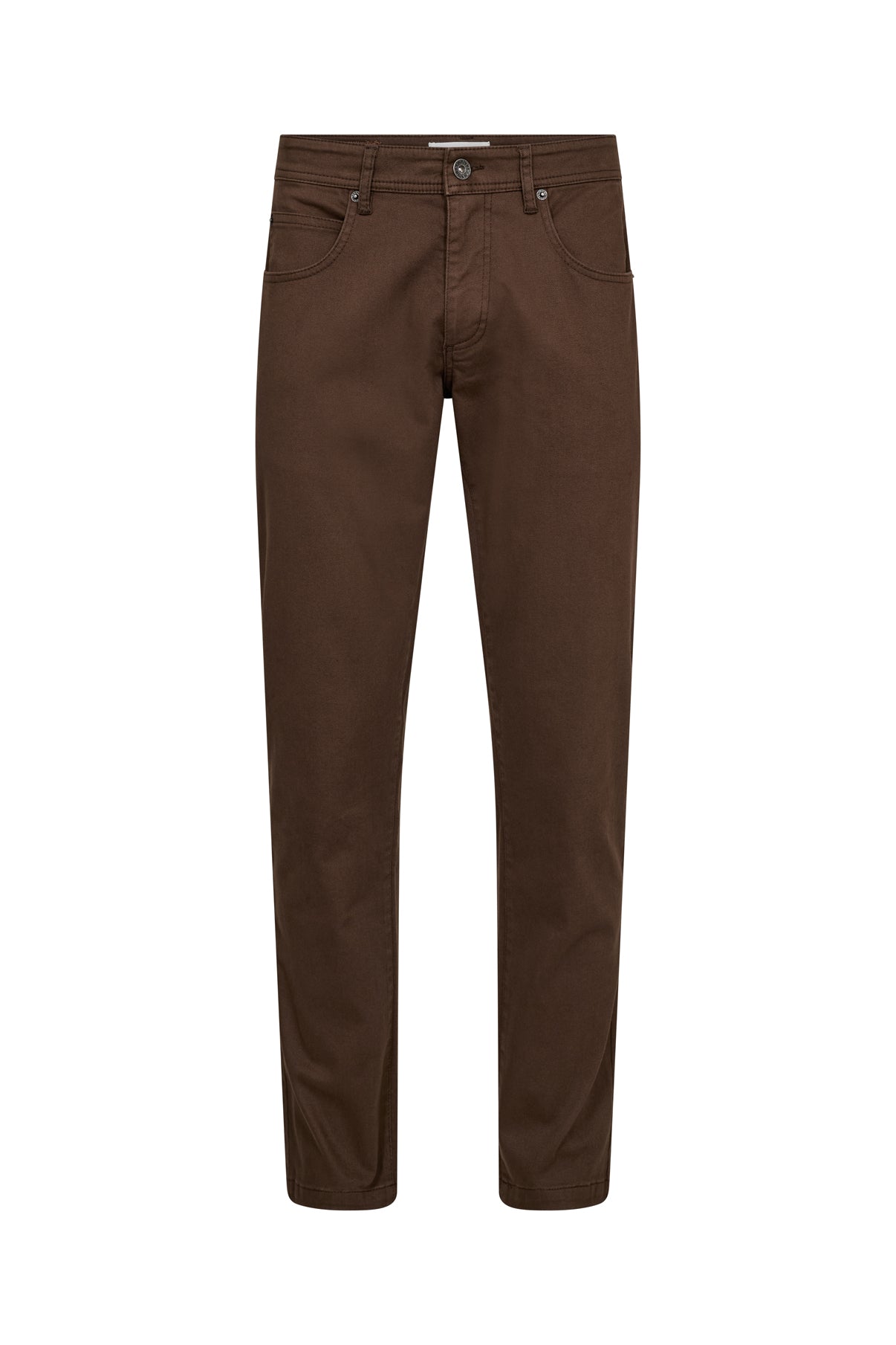 Brune klassiske regular fit jeans med stretch og lommedetaljer.
