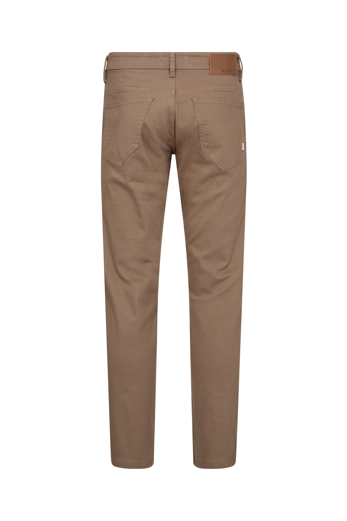 Brune Gavin jeans med klassisk regular fit og stretch, set bagfra.
