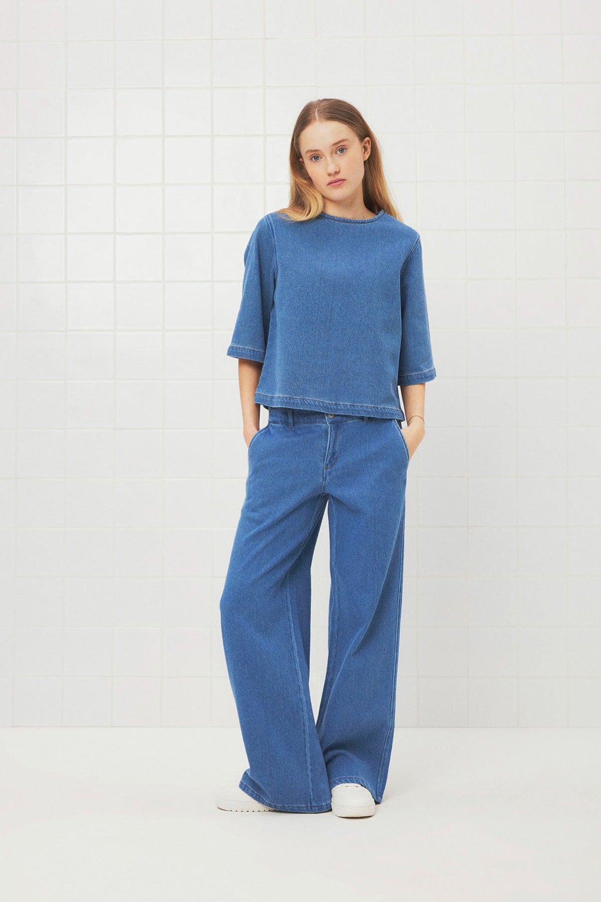 LMTD GIRLS NLFLOTTE DNM LW WIDE PANT