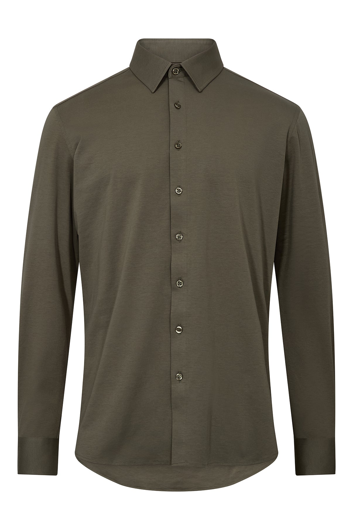 Langærmet jersey skjorte med ultra stretch i modern comfort fit