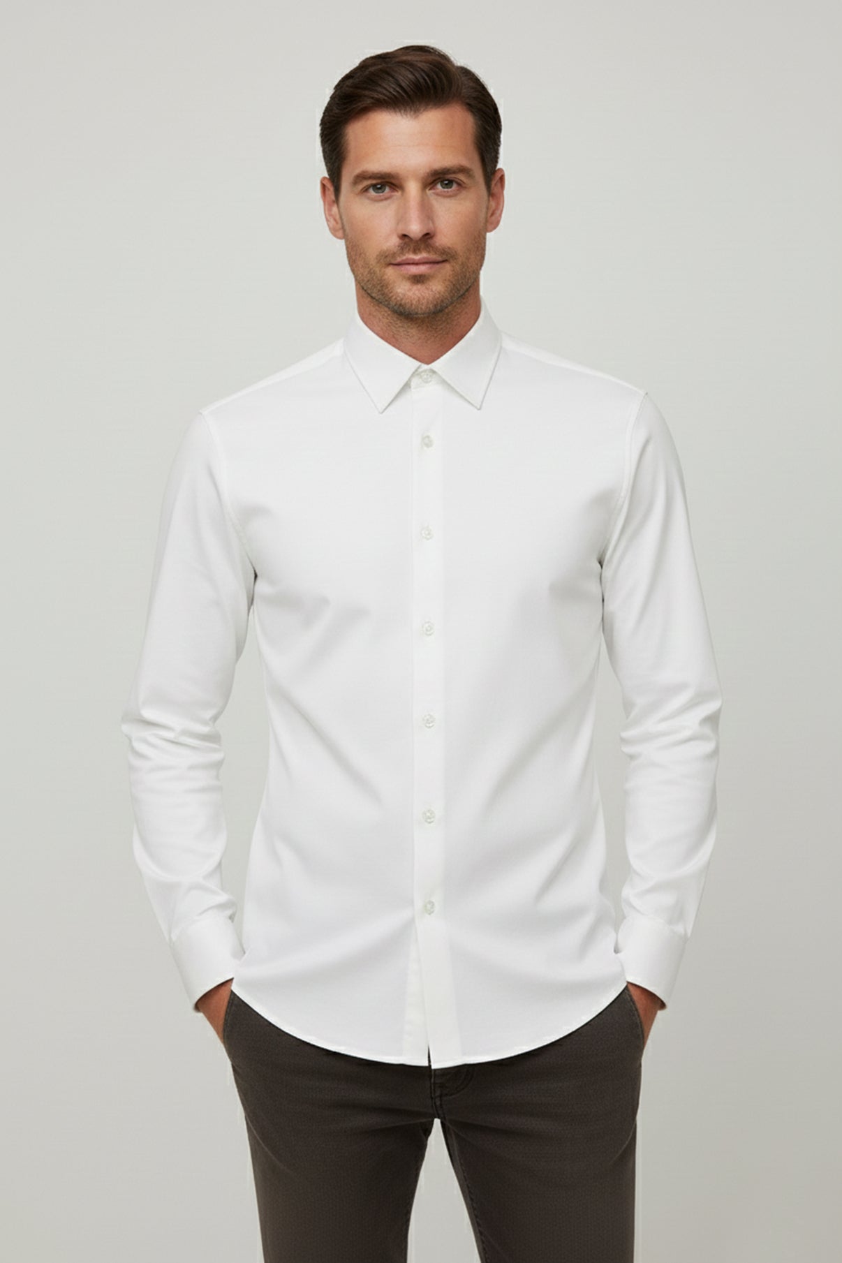 Ravi LS - Langærmet jersey skjorte med ultra stretch