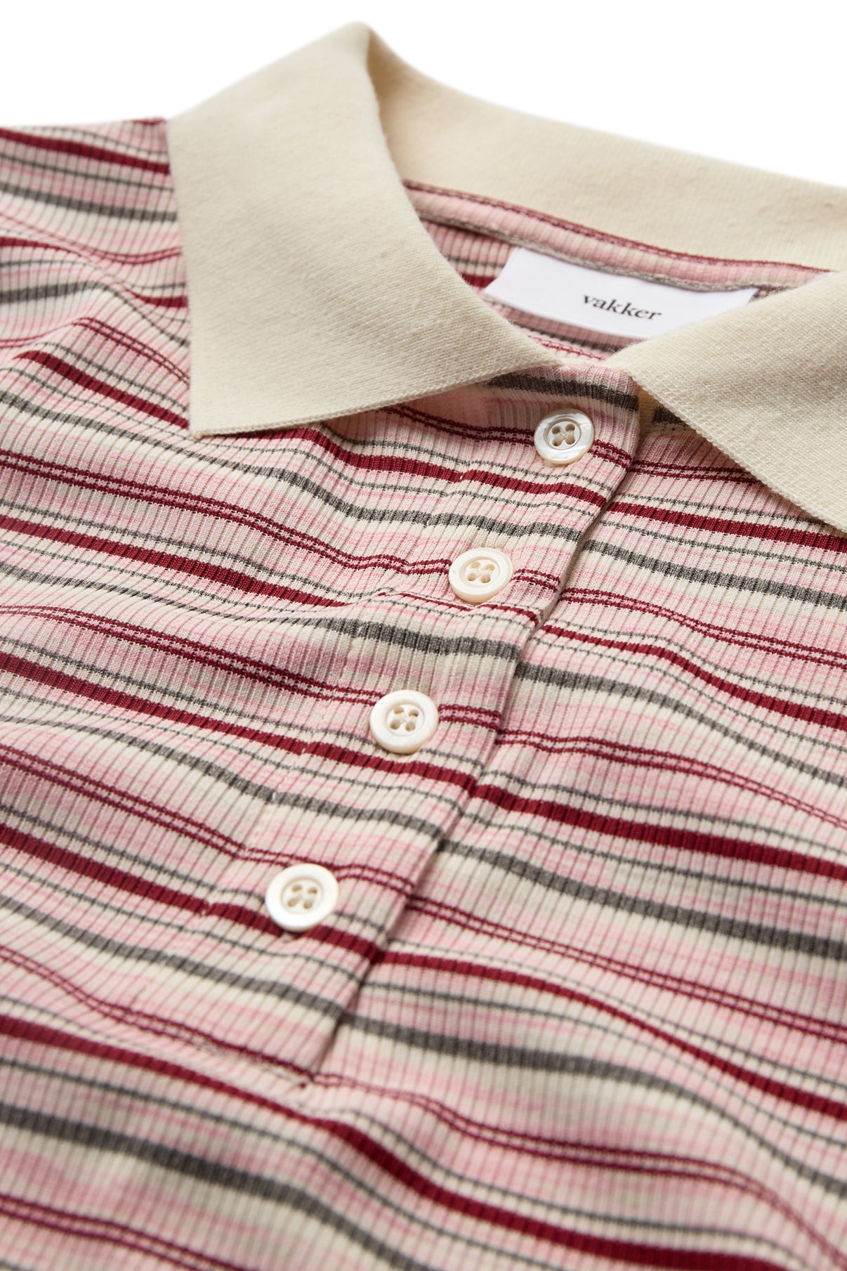 Fija - Stribet polo t-shirt i ribkvalitet