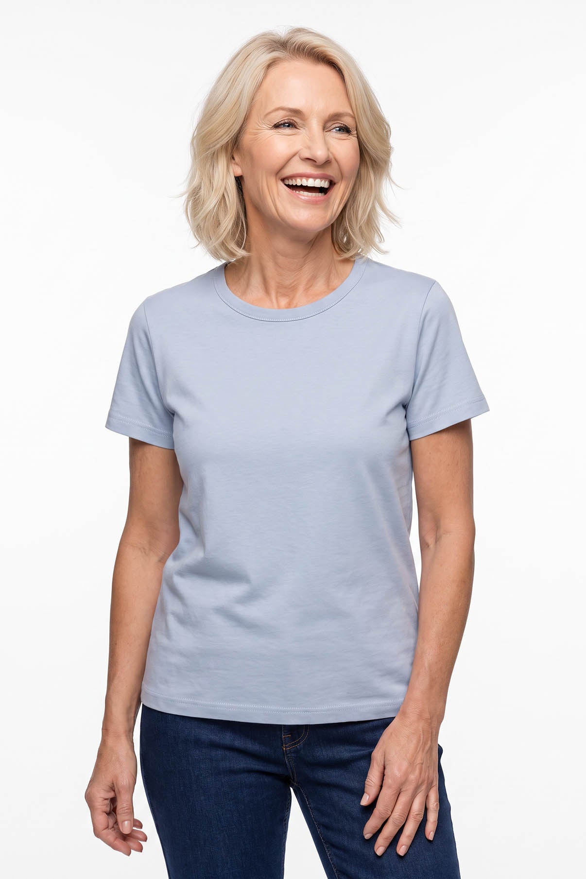 Dea - Kortærmet t-shirt med rund hals i økologisk bomuld