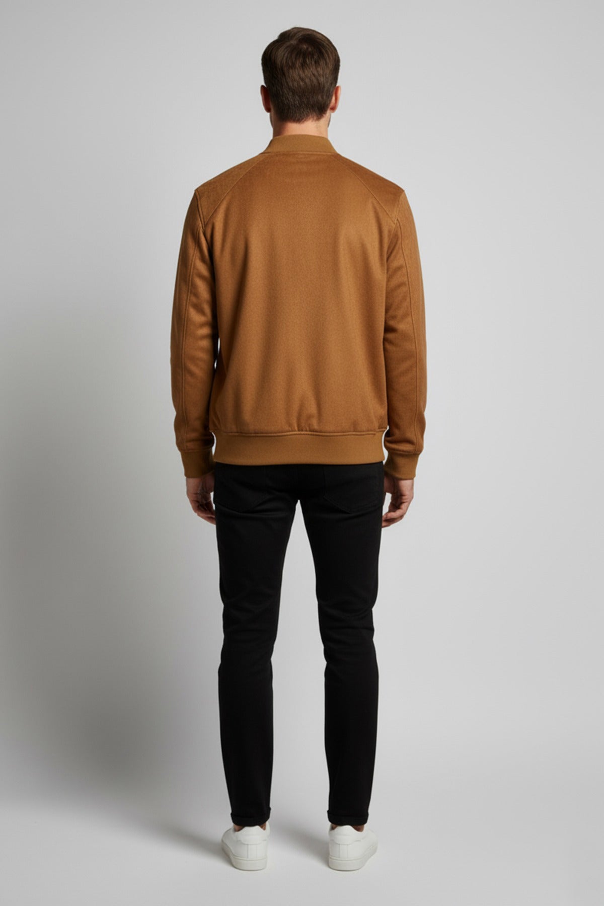 Bomberjakke med lommer i ruskindslook