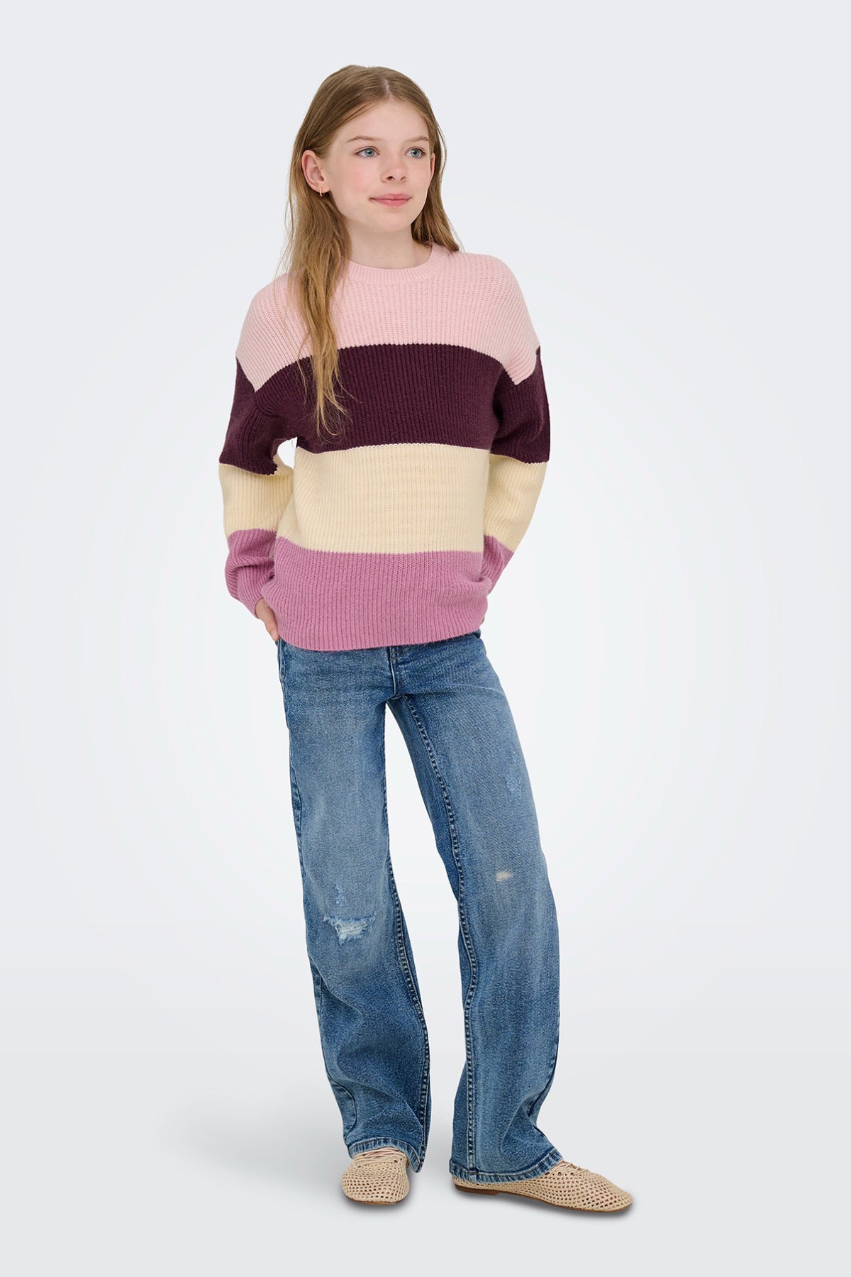 KIDS ONLY KOGSANDY L/S STRIPE PULLOVER KNT NOOS
