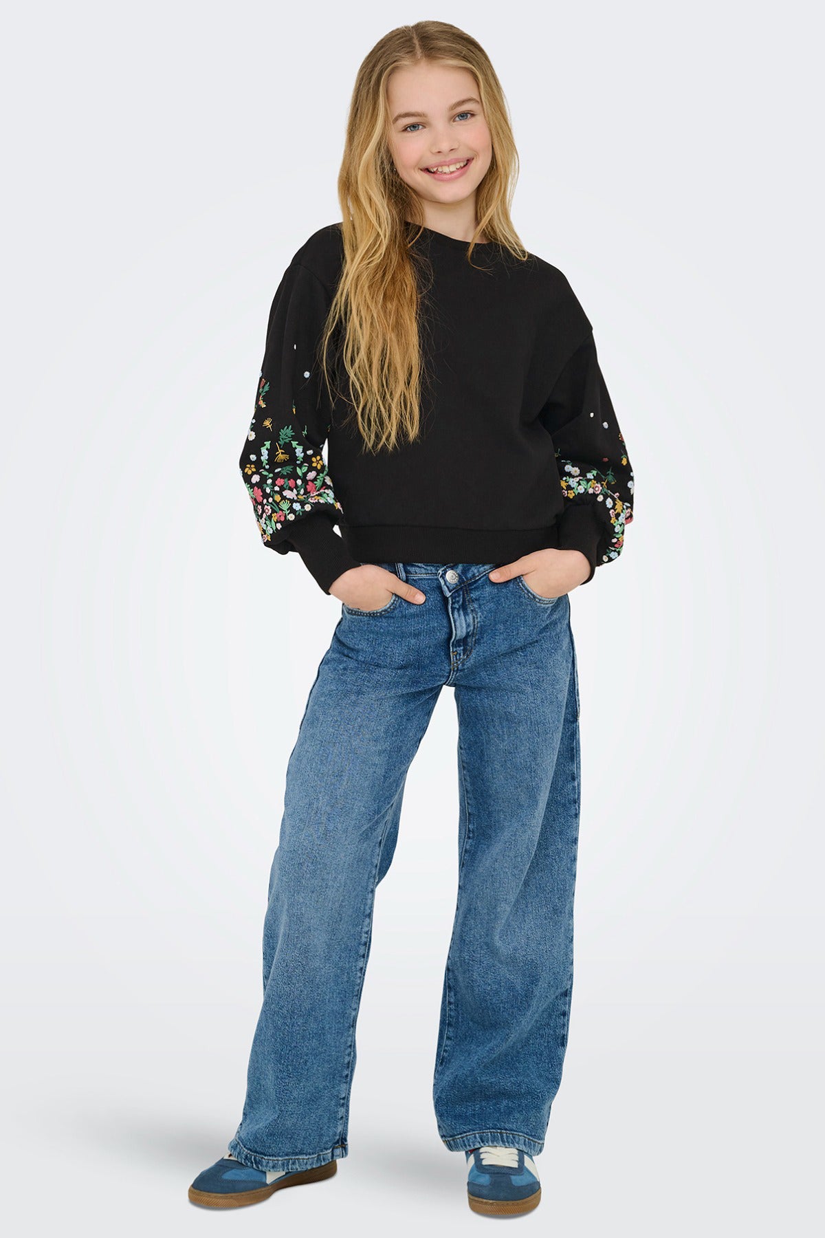 KIDS ONLY KOGBROOKE L/S O-NECK FLOWER SWT NOOS