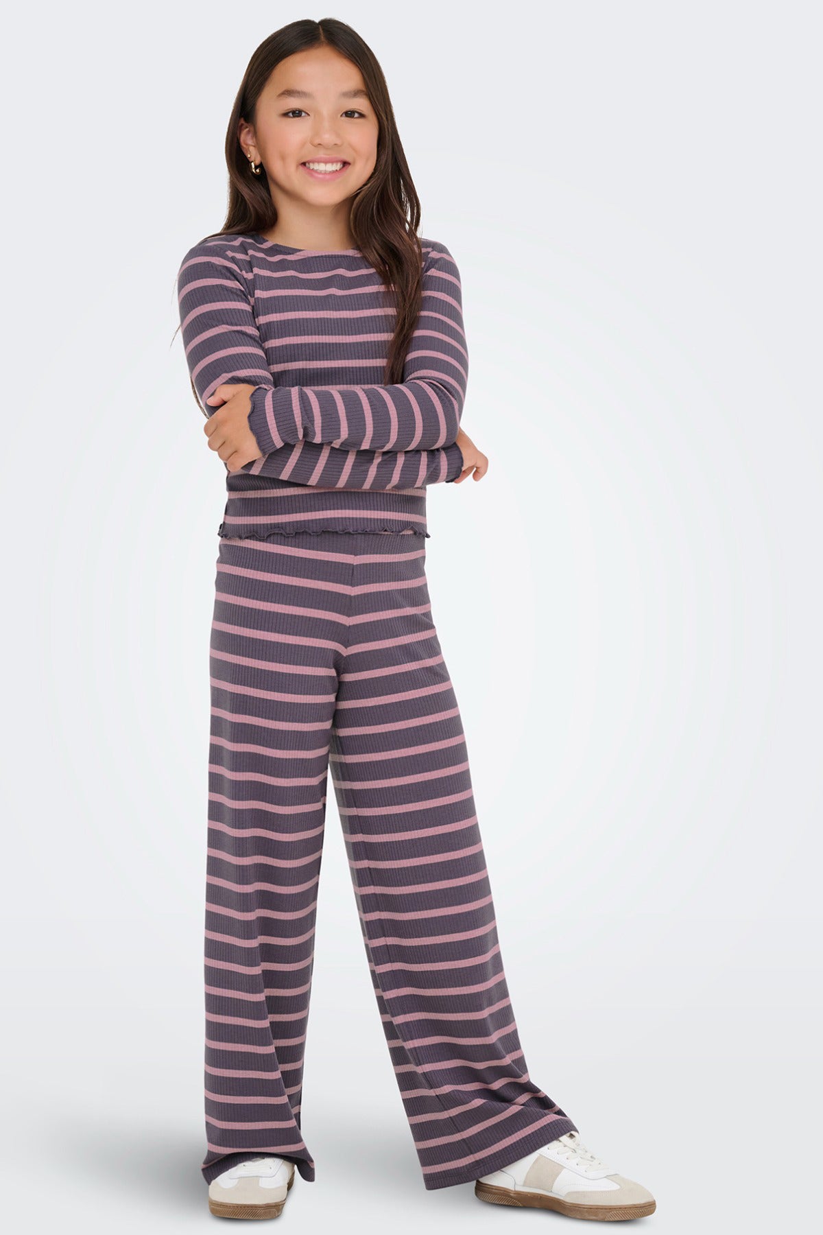 KIDS ONLY KOGALLY STRIPED L/S O-NECK TOP JRS