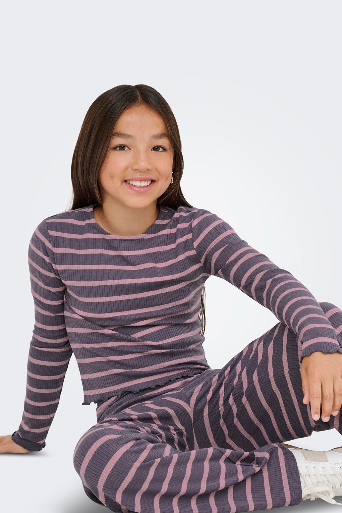 KIDS ONLY KOGALLY STRIPED L/S O-NECK TOP JRS