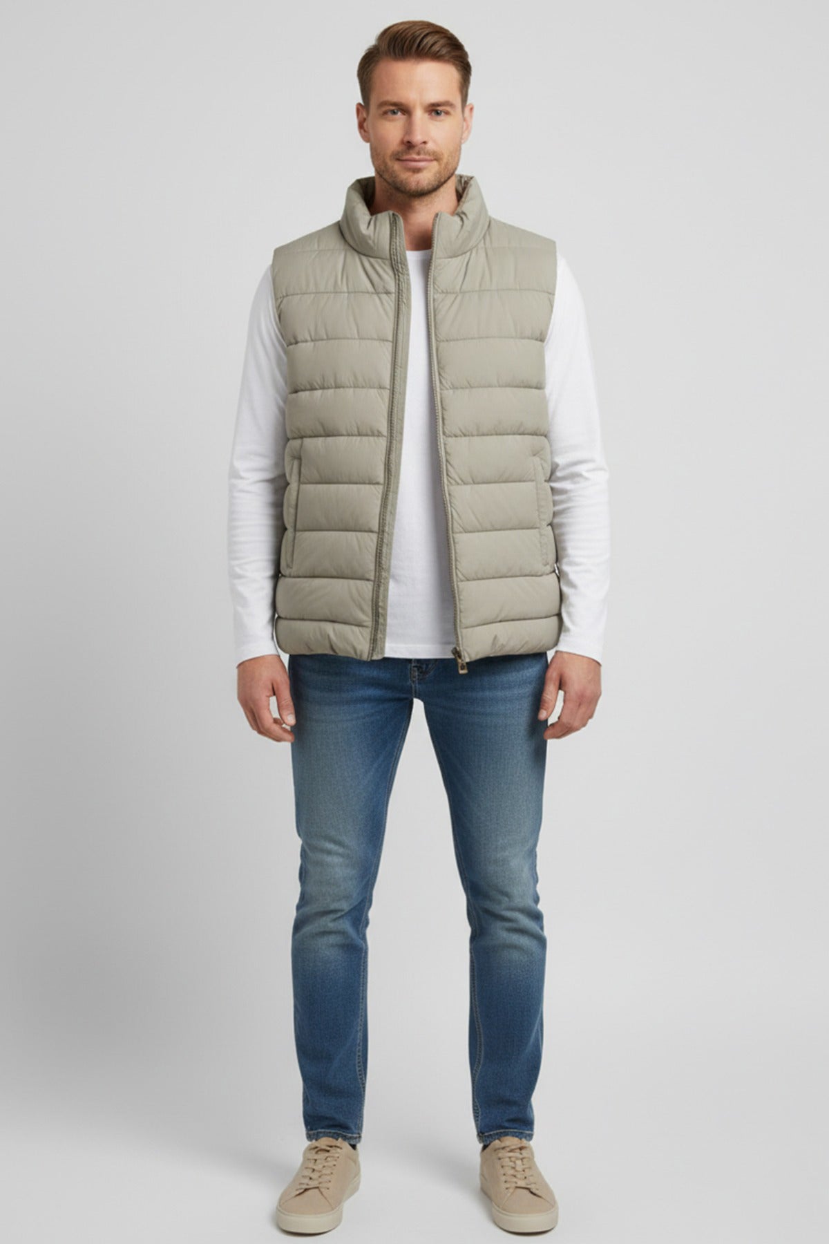 Lun puffervest med lommer