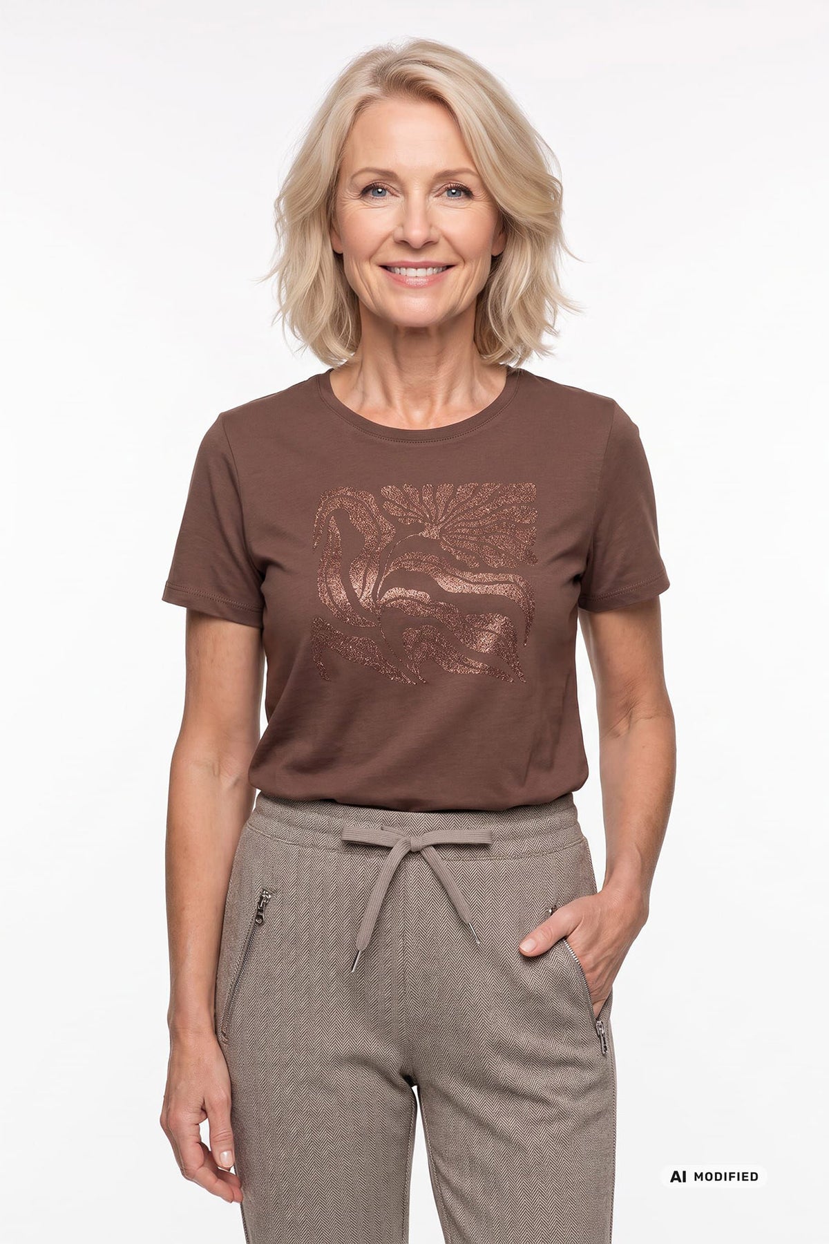 Faith - T-shirt med printdetalje