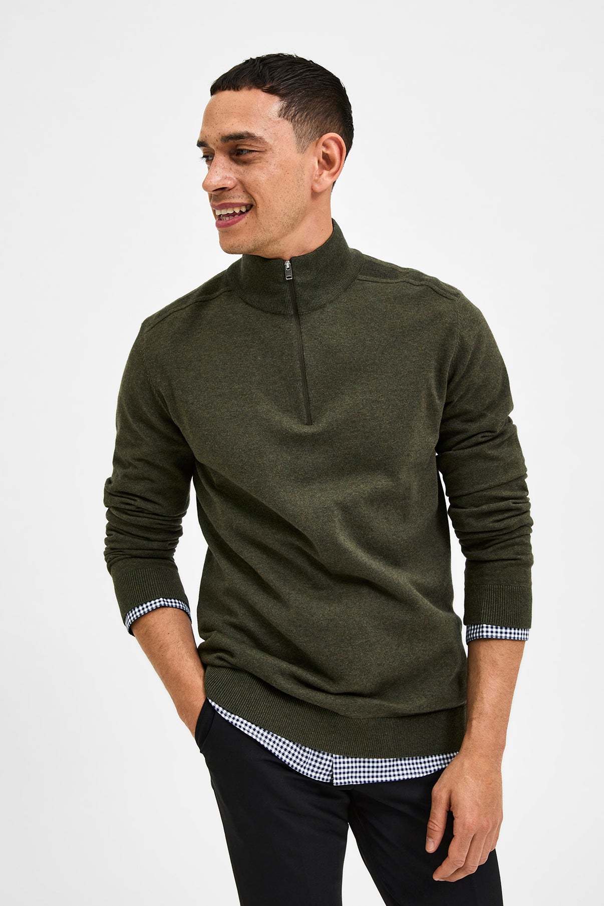 SELECTED HOMME SLHBERG LS HALF ZIP NOOS