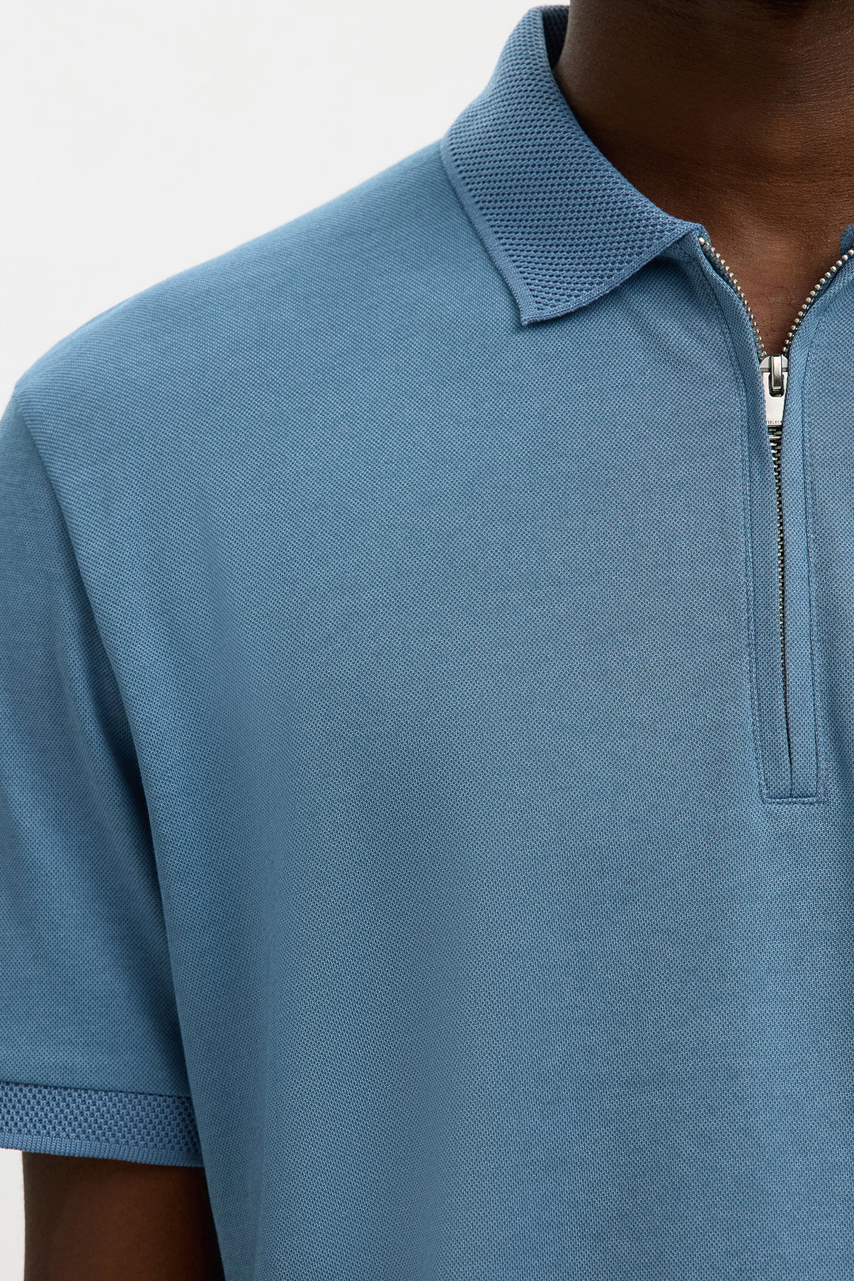 SELECTED HOMME SLHFAVE ZIP SS POLO NOOS