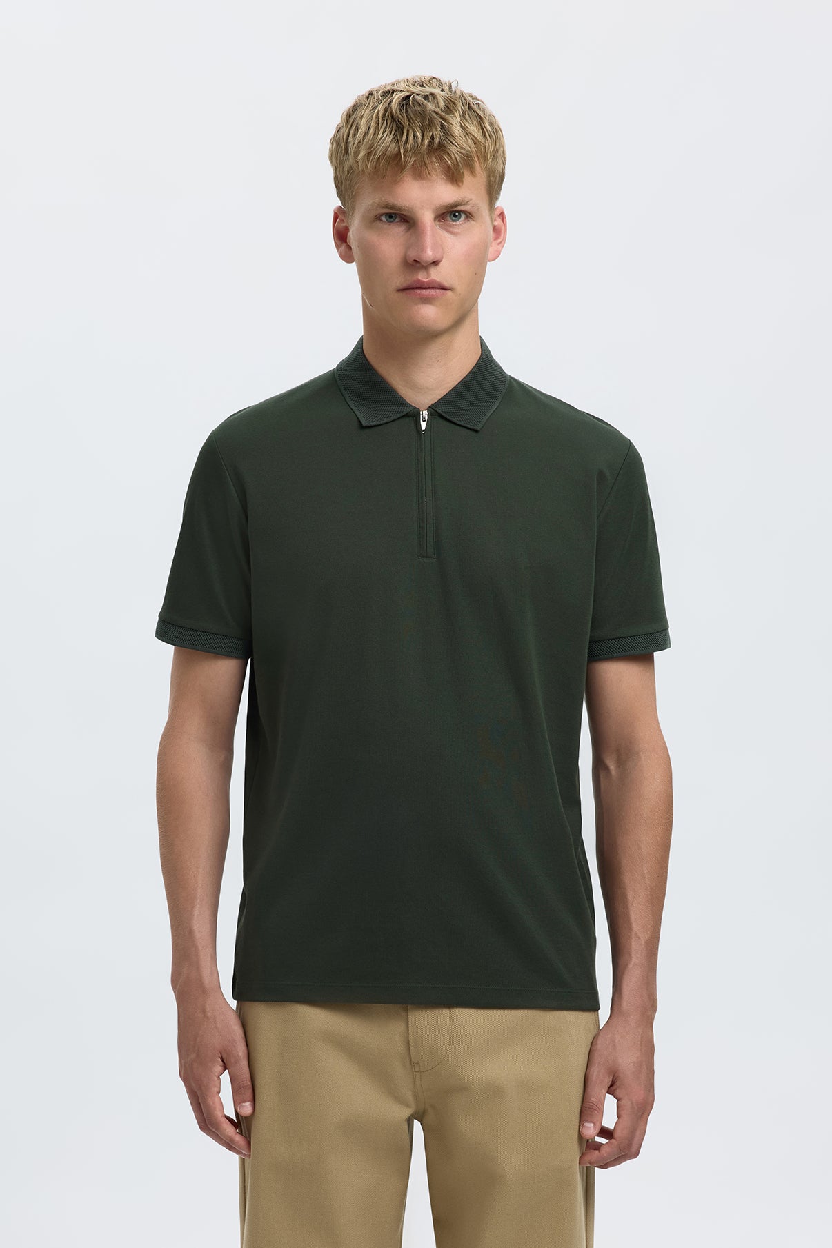 SELECTED HOMME SLHFAVE ZIP SS POLO NOOS