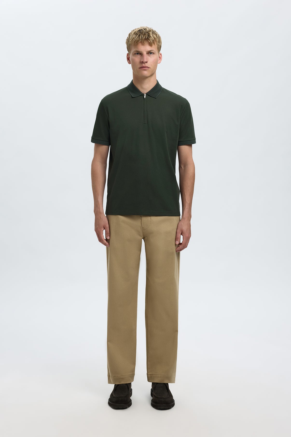 SELECTED HOMME SLHFAVE ZIP SS POLO NOOS