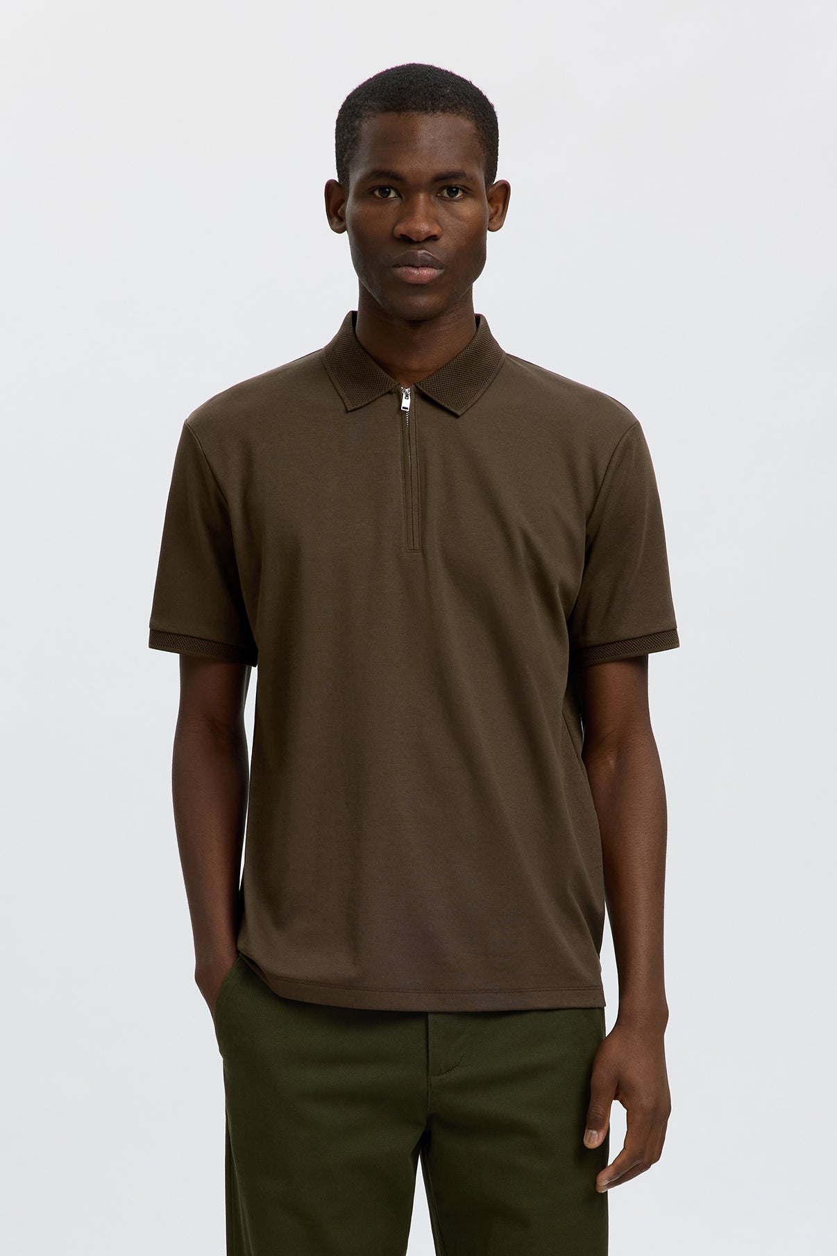 SLHFAVE - Polo med half zip