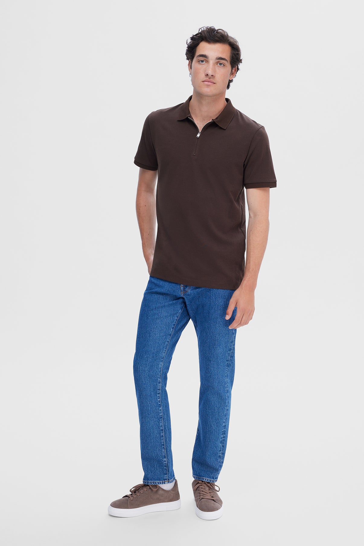 SELECTED HOMME SLHFAVE ZIP SS POLO NOOS