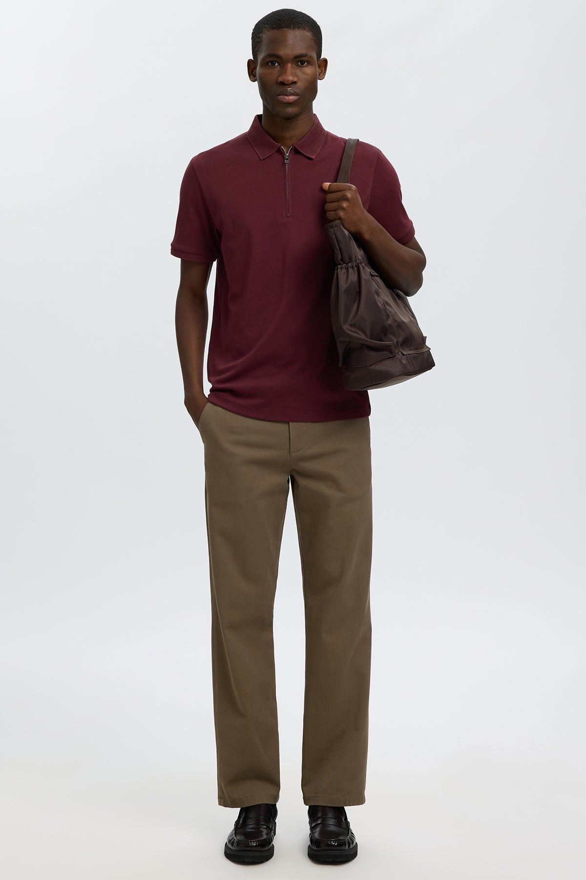 SLHFAVE - Polo med half zip