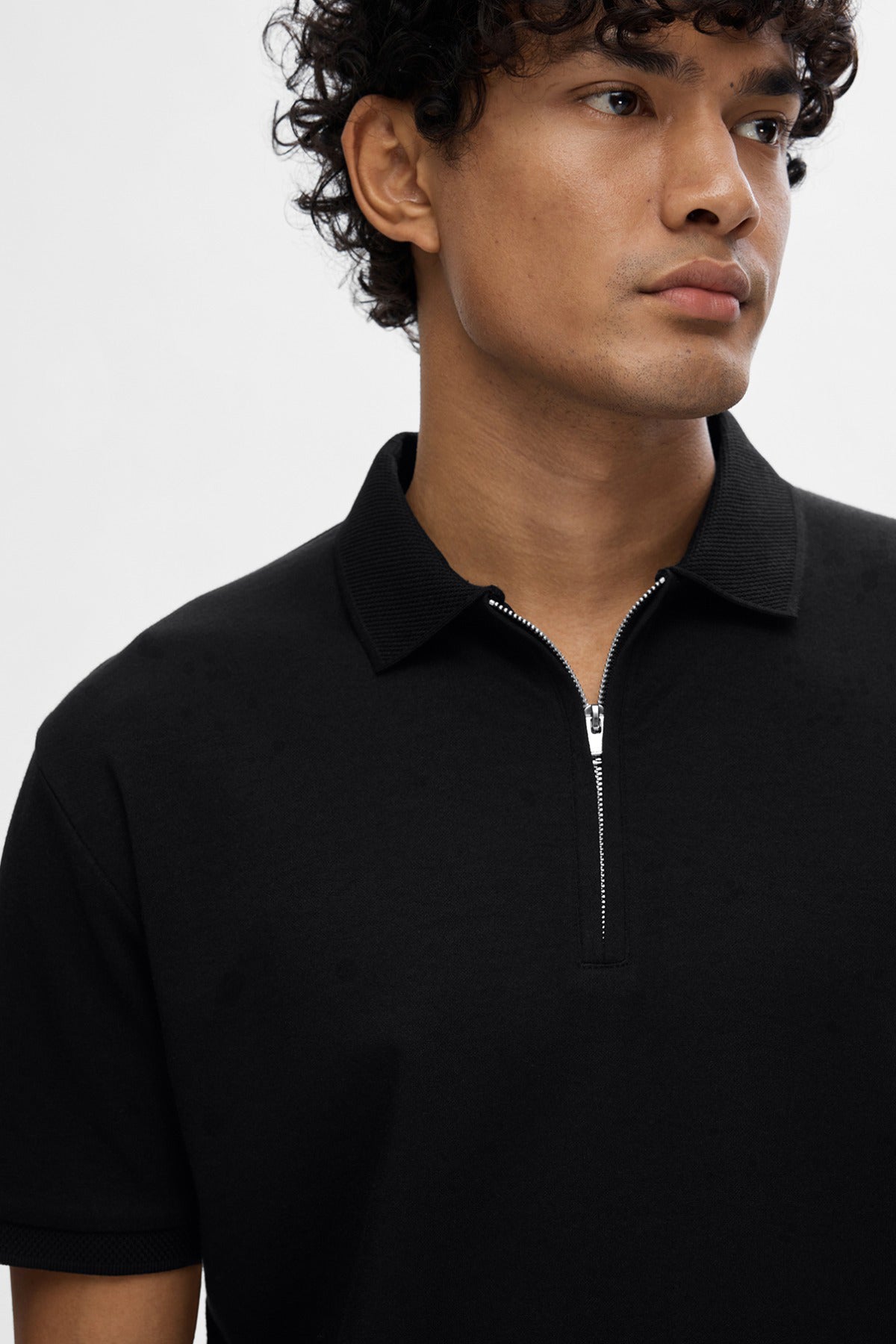 SELECTED HOMME SLHFAVE ZIP SS POLO NOOS