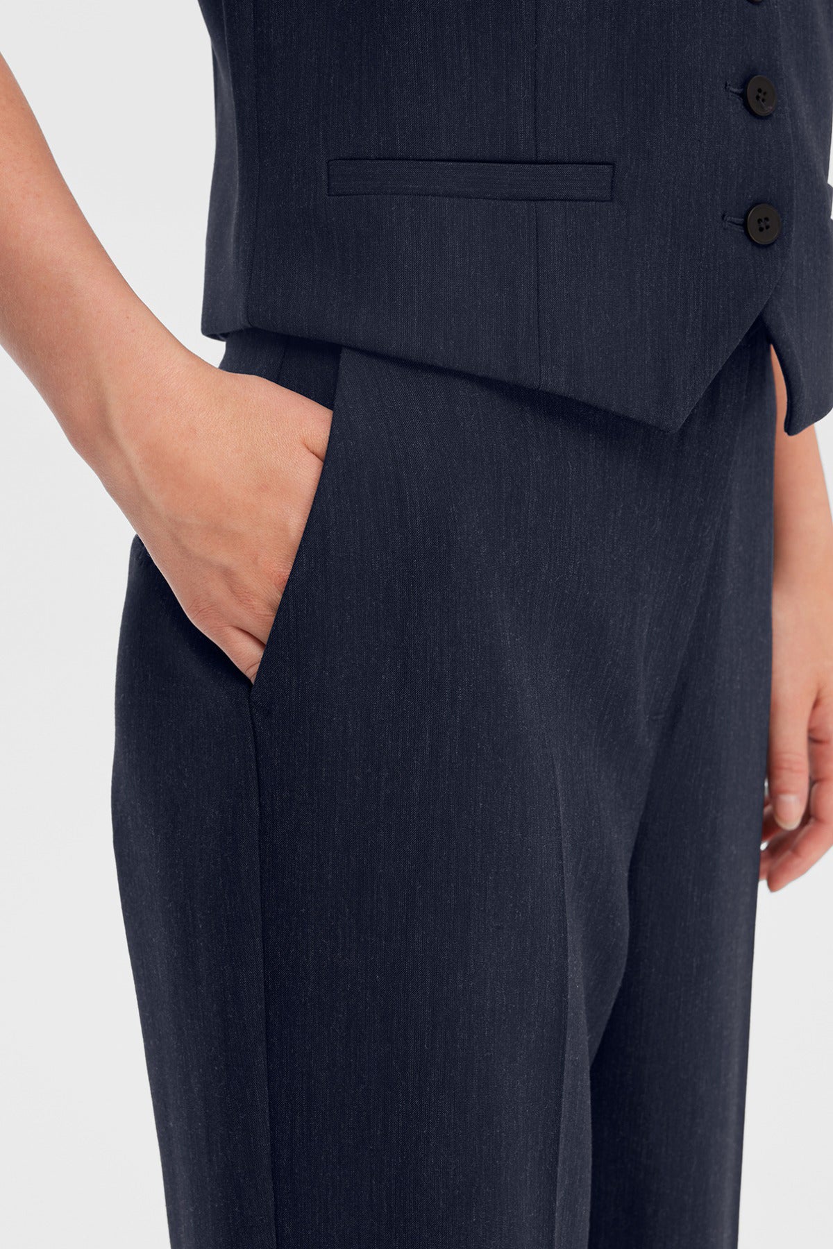 SELECTED FEMME SLFRITA MW WIDE PANT DARK SAP MEL NOOS