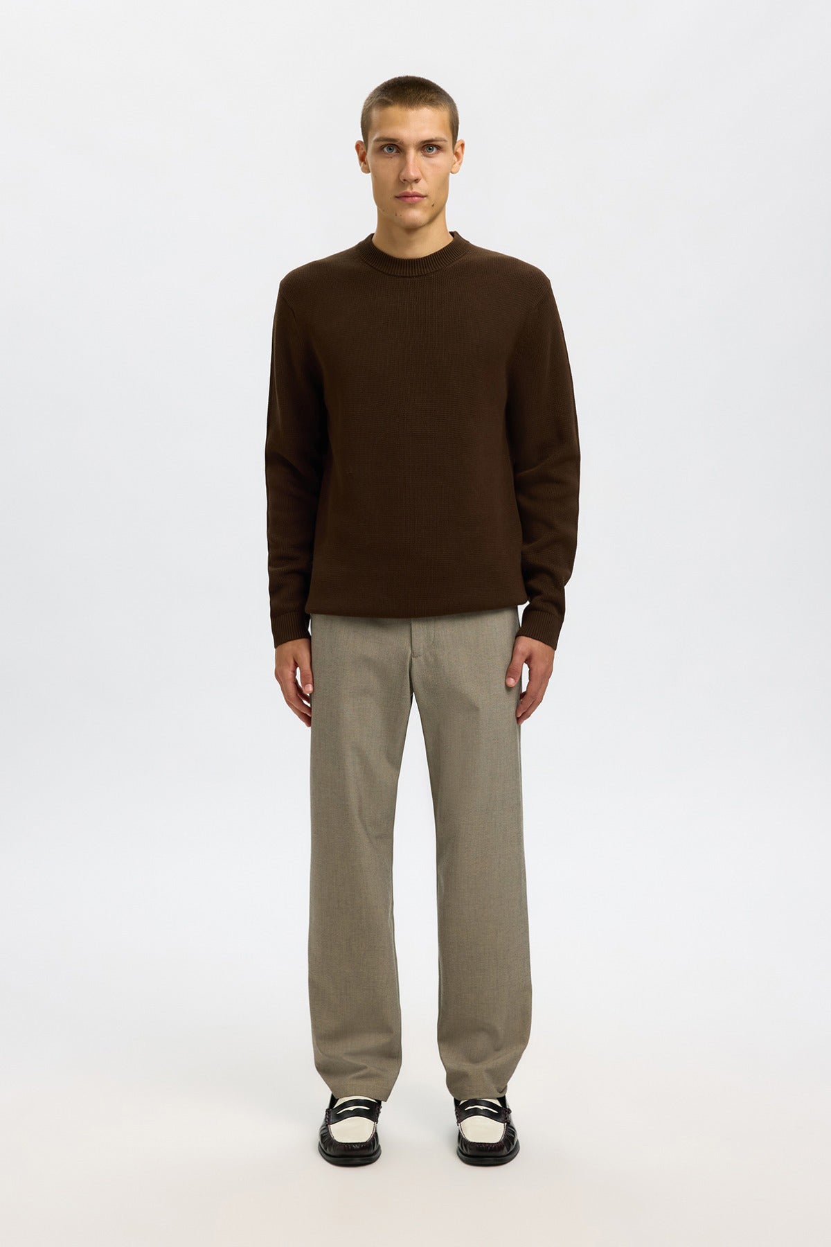 SELECTED HOMME SLHDANE LS KNIT STRUCTURE CREW NECK NOOS