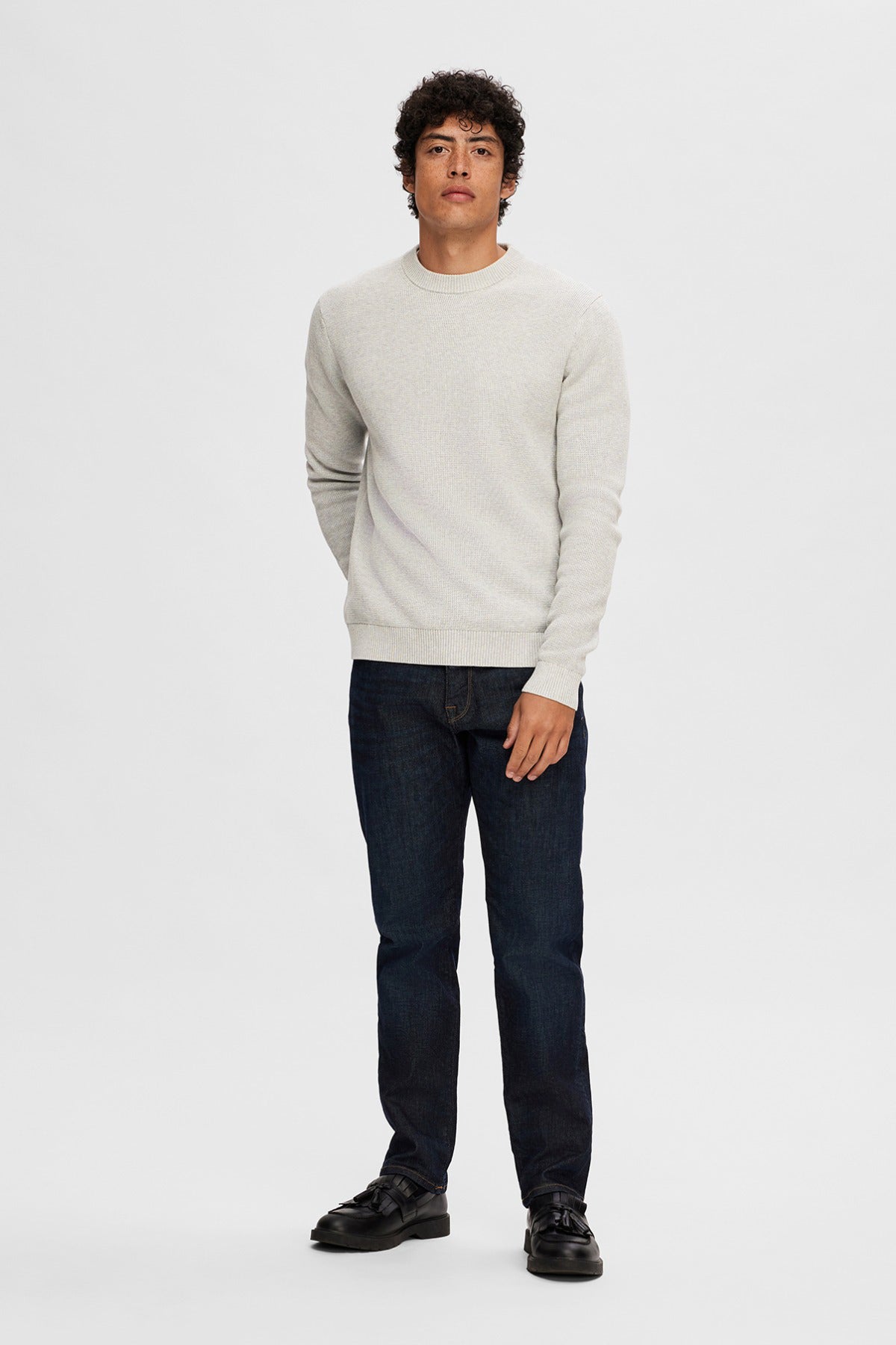 SELECTED HOMME SLHDANE LS KNIT STRUCTURE CREW NECK NOOS