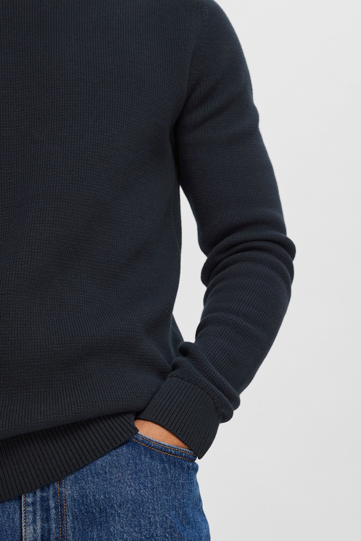 SELECTED HOMME SLHDANE LS KNIT STRUCTURE CREW NECK NOOS
