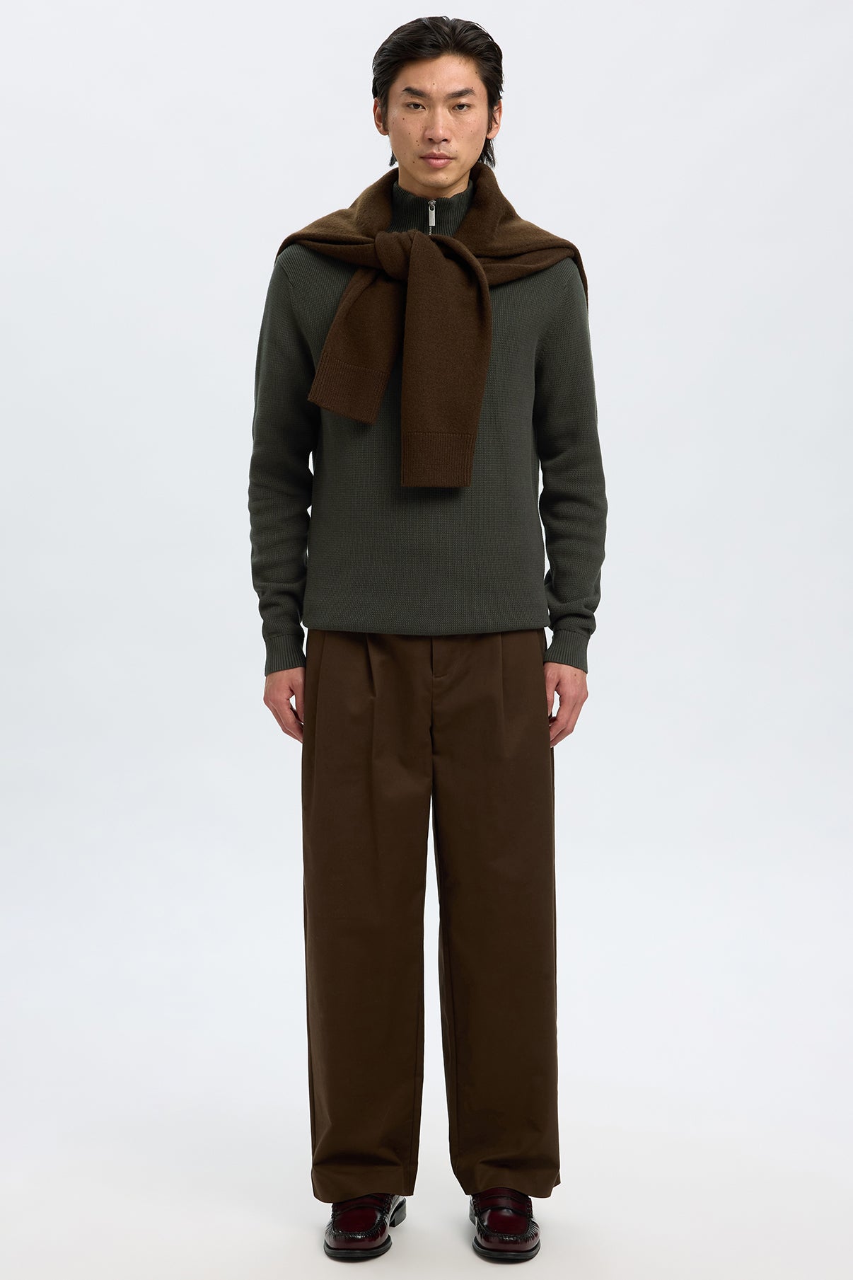 SELECTED HOMME SLHDANE LS KNIT STRUCTURE HALF ZIP NOOS