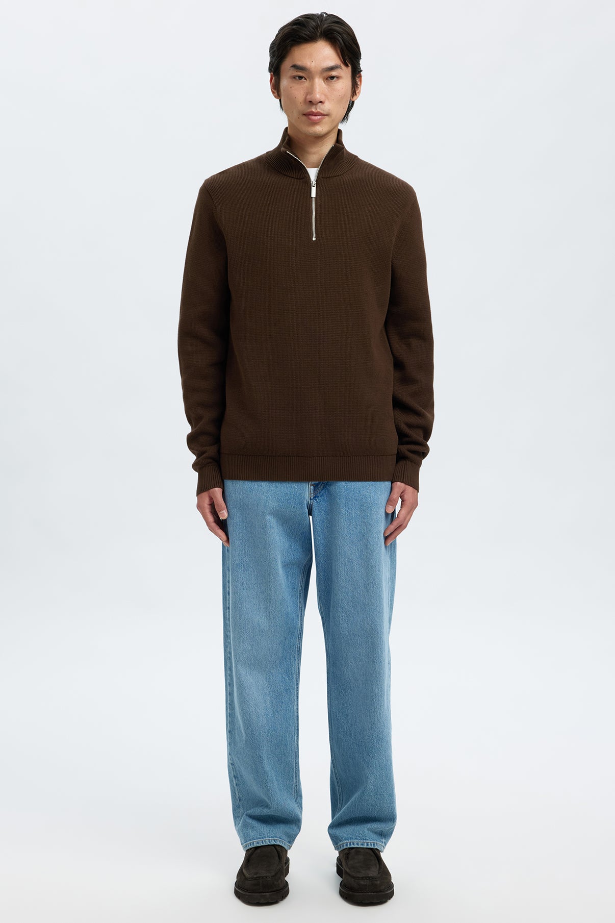 SELECTED HOMME SLHDANE LS KNIT STRUCTURE HALF ZIP NOOS