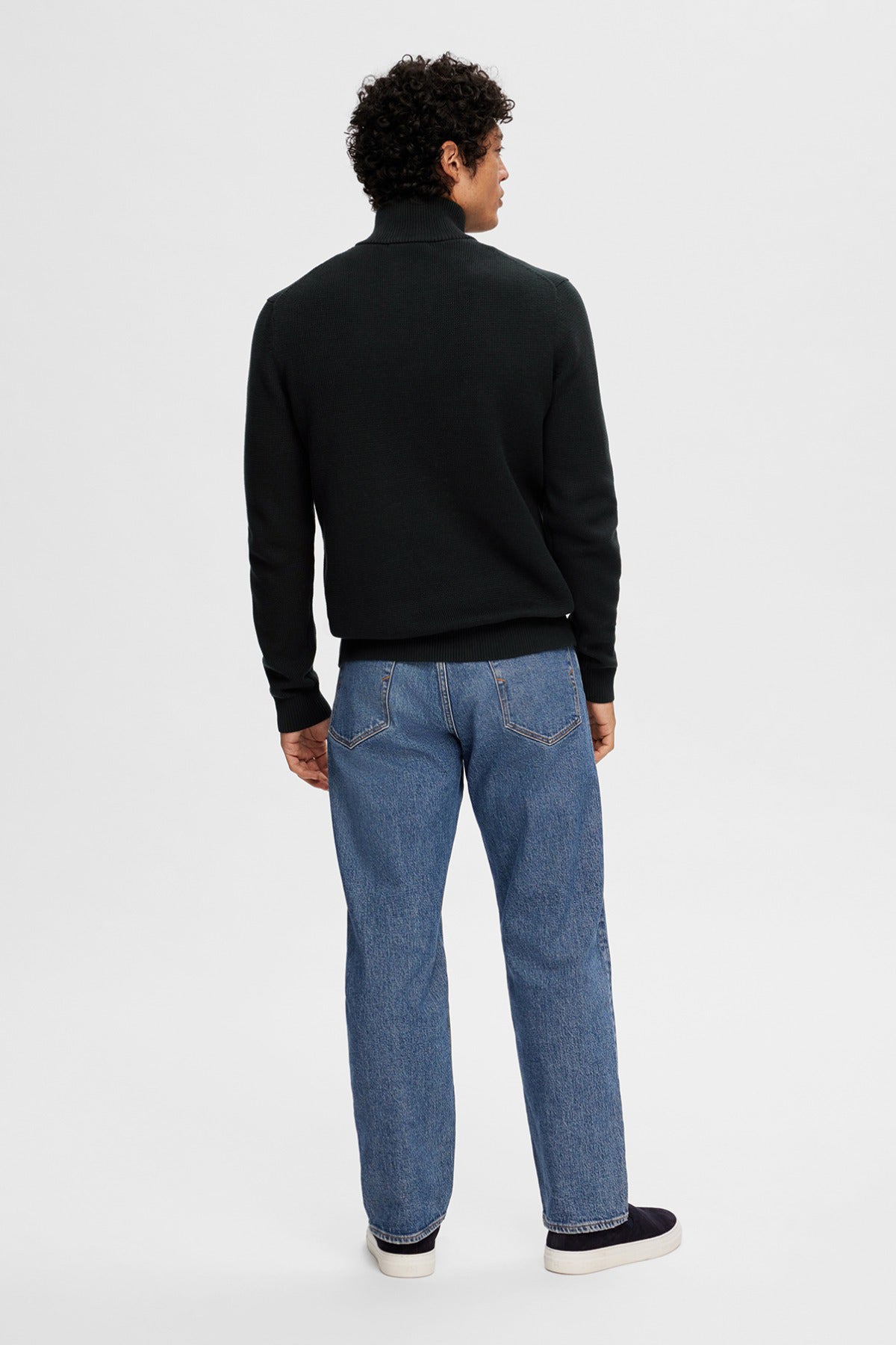 SELECTED HOMME SLHDANE LS KNIT STRUCTURE HALF ZIP NOOS