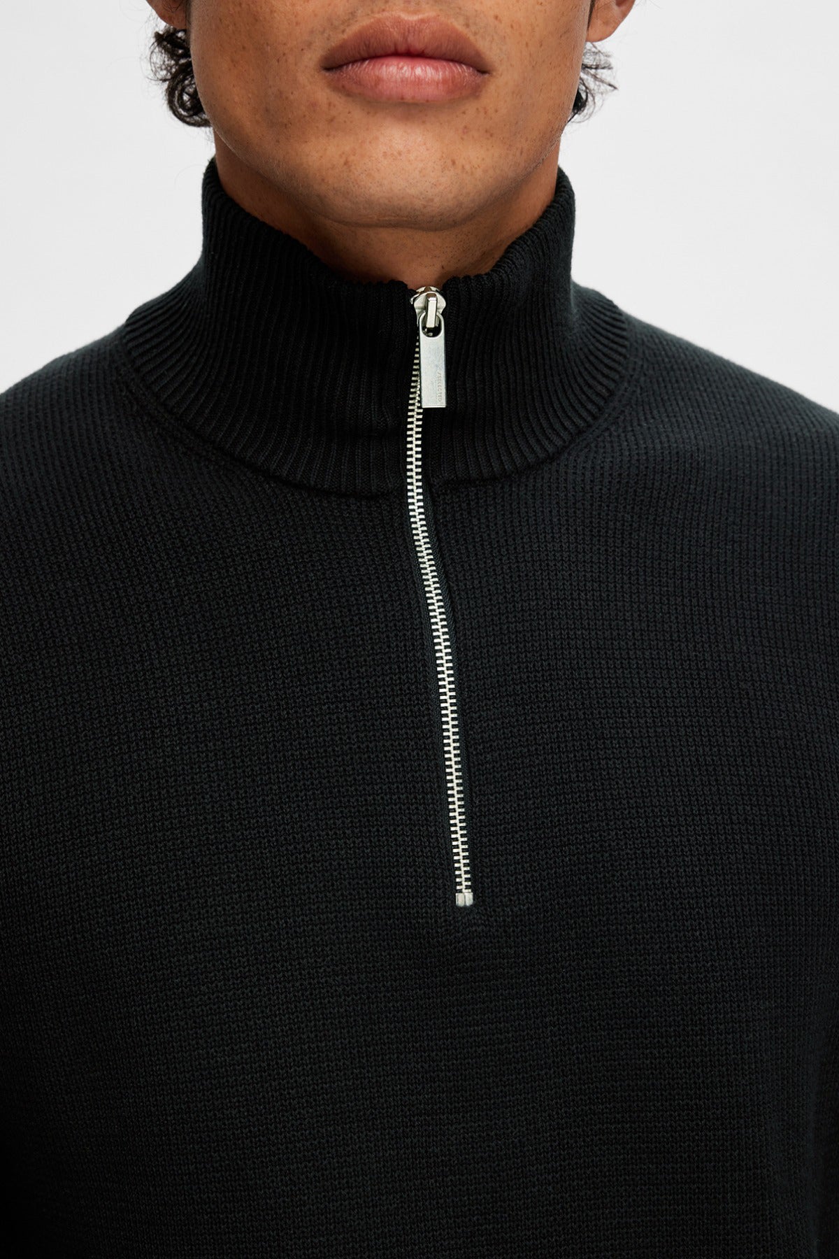 SELECTED HOMME SLHDANE LS KNIT STRUCTURE HALF ZIP NOOS