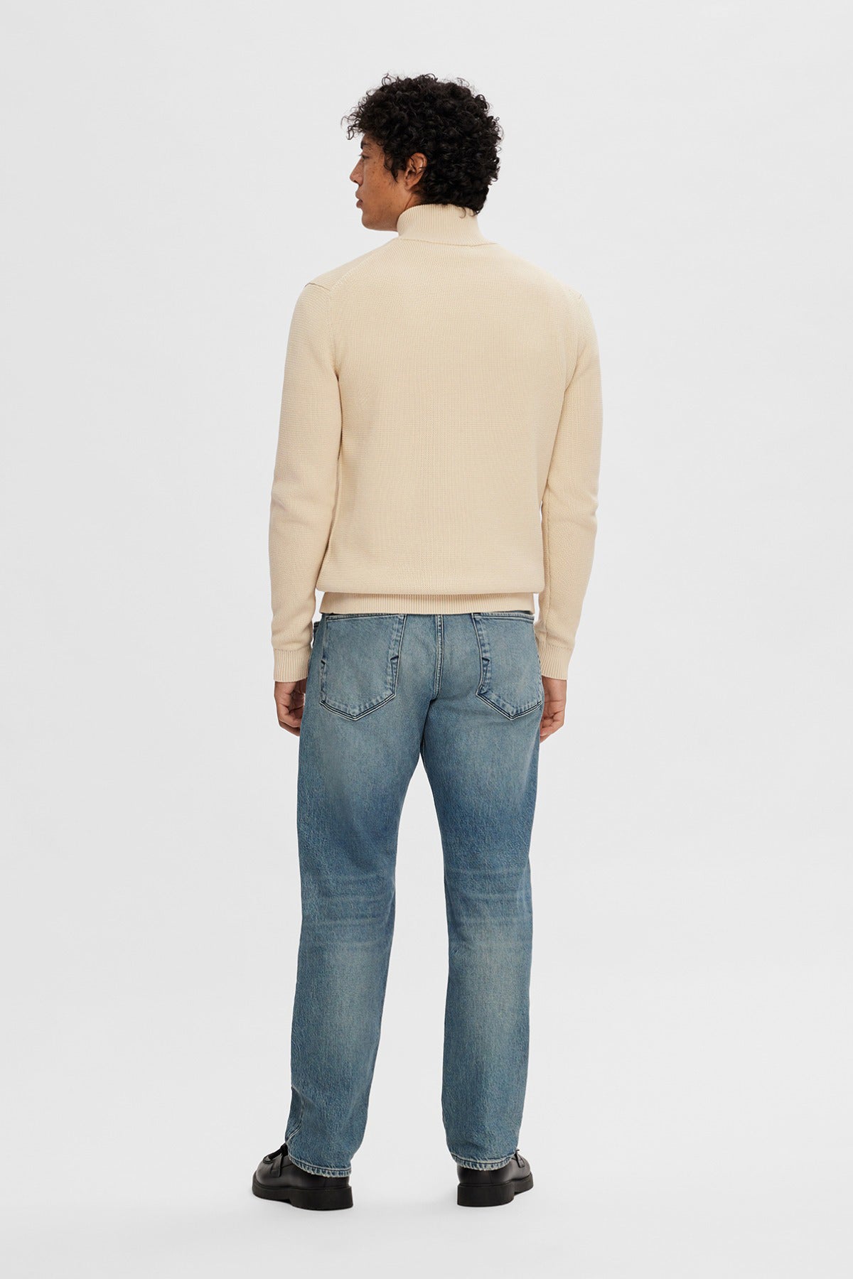 SELECTED HOMME SLHDANE LS KNIT STRUCTURE HALF ZIP NOOS