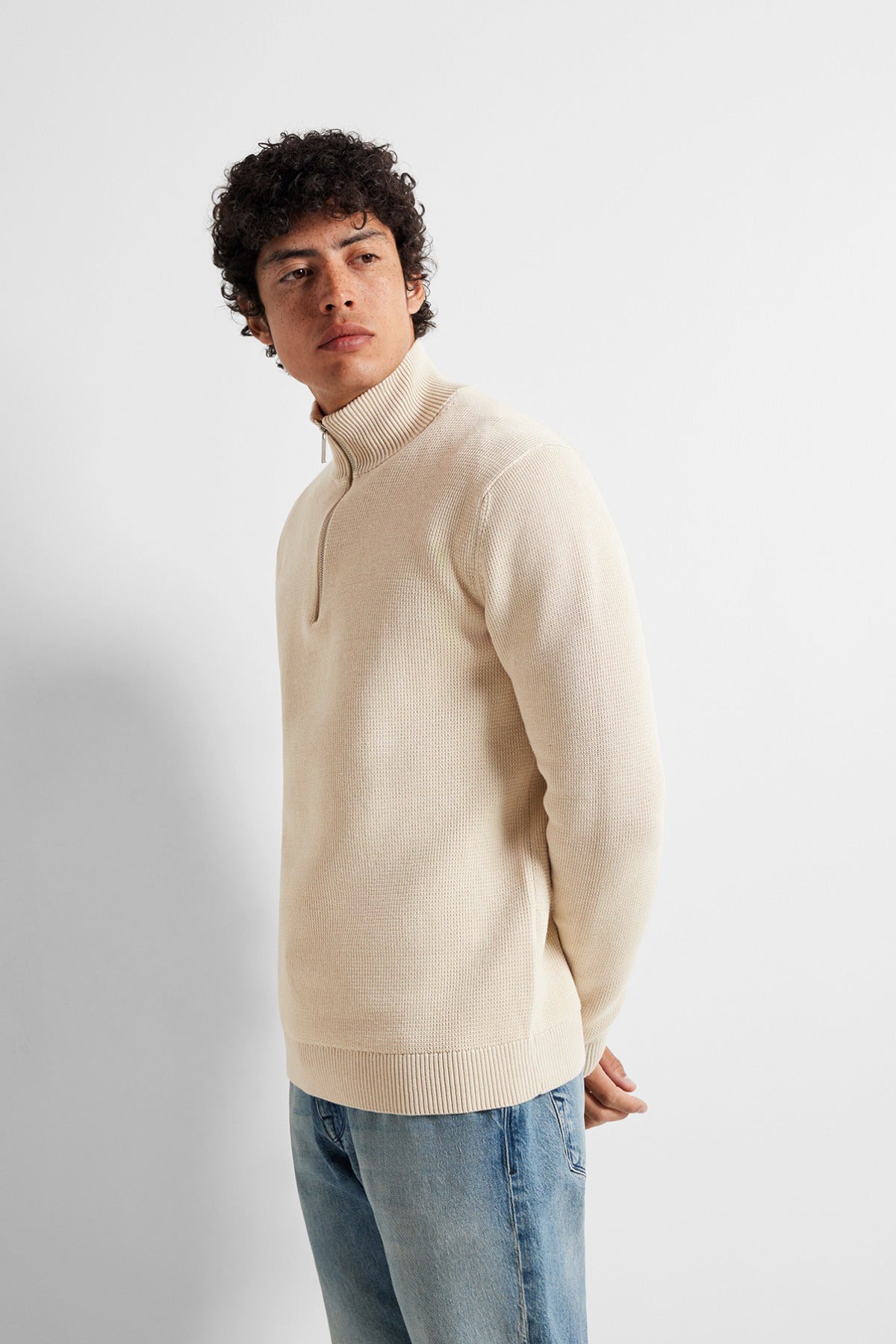 SELECTED HOMME SLHDANE LS KNIT STRUCTURE HALF ZIP NOOS