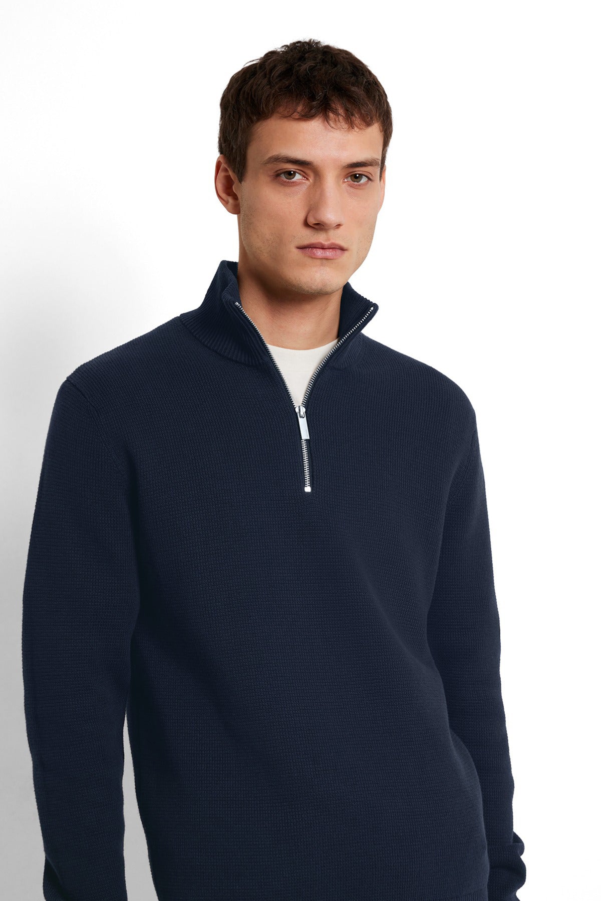 SELECTED HOMME SLHDANE LS KNIT STRUCTURE HALF ZIP NOOS