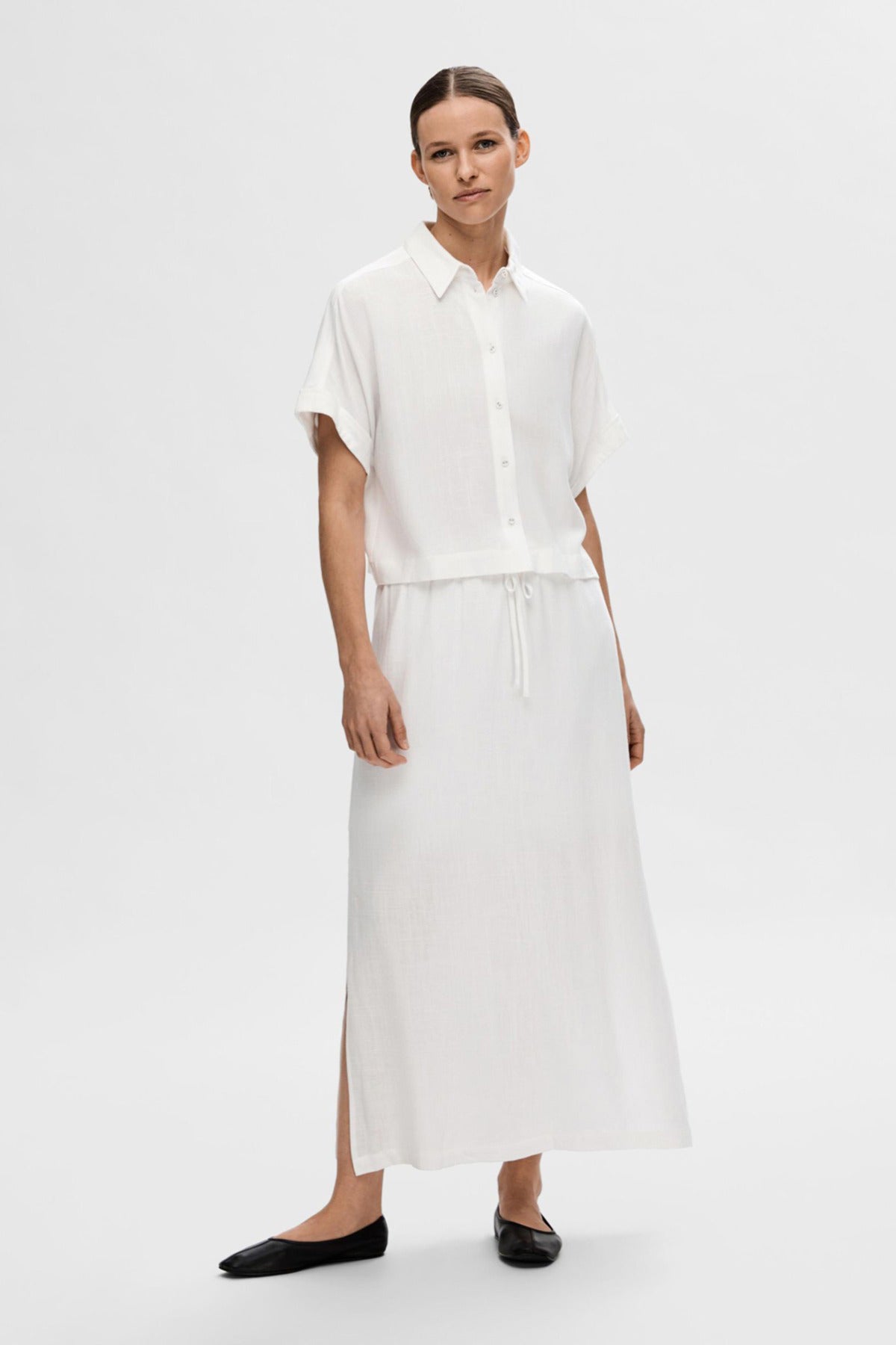 SELECTED FEMME SLFVIVA SS CROPPED SHIRT NOOS