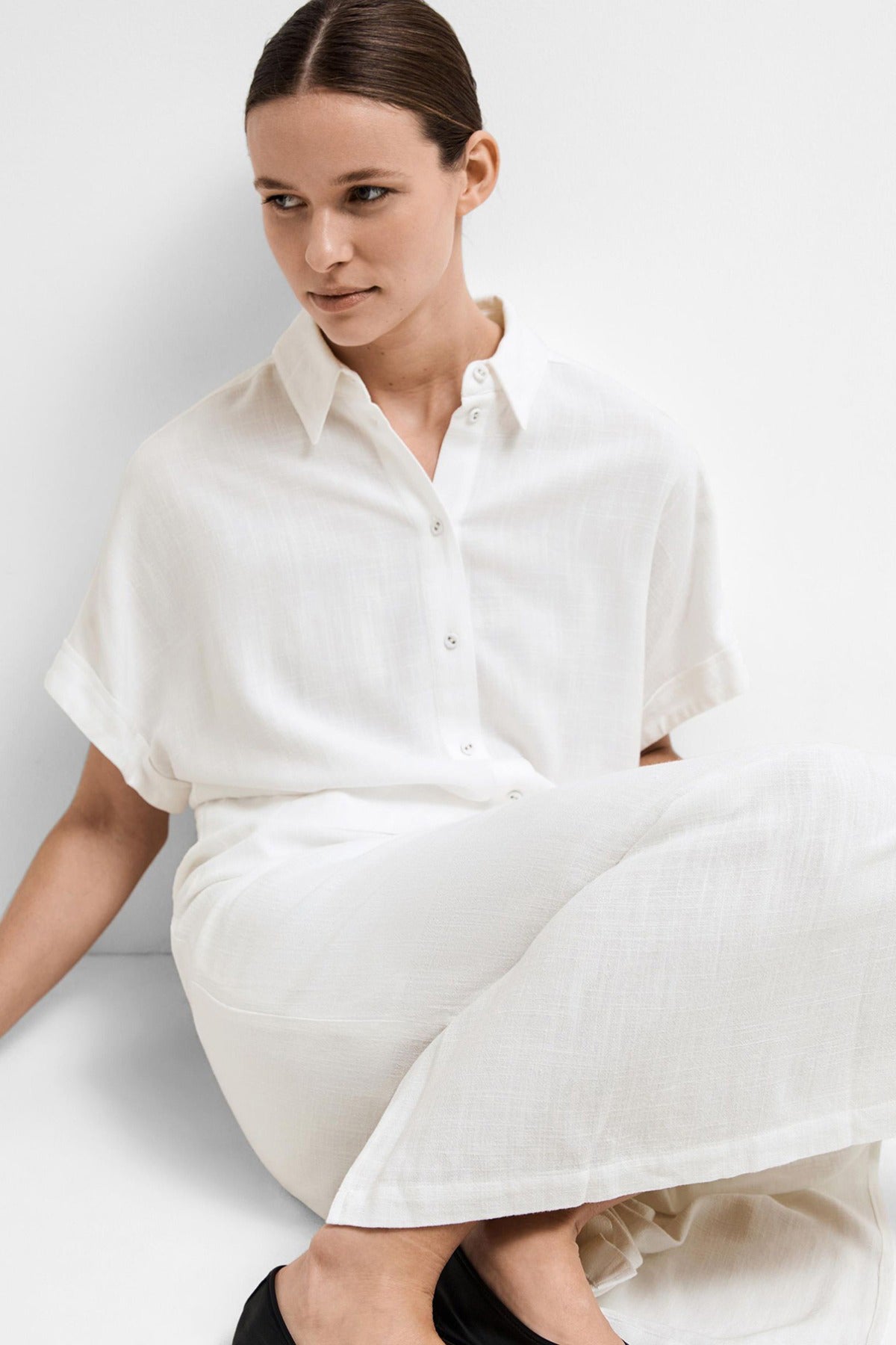 SELECTED FEMME SLFVIVA SS CROPPED SHIRT NOOS