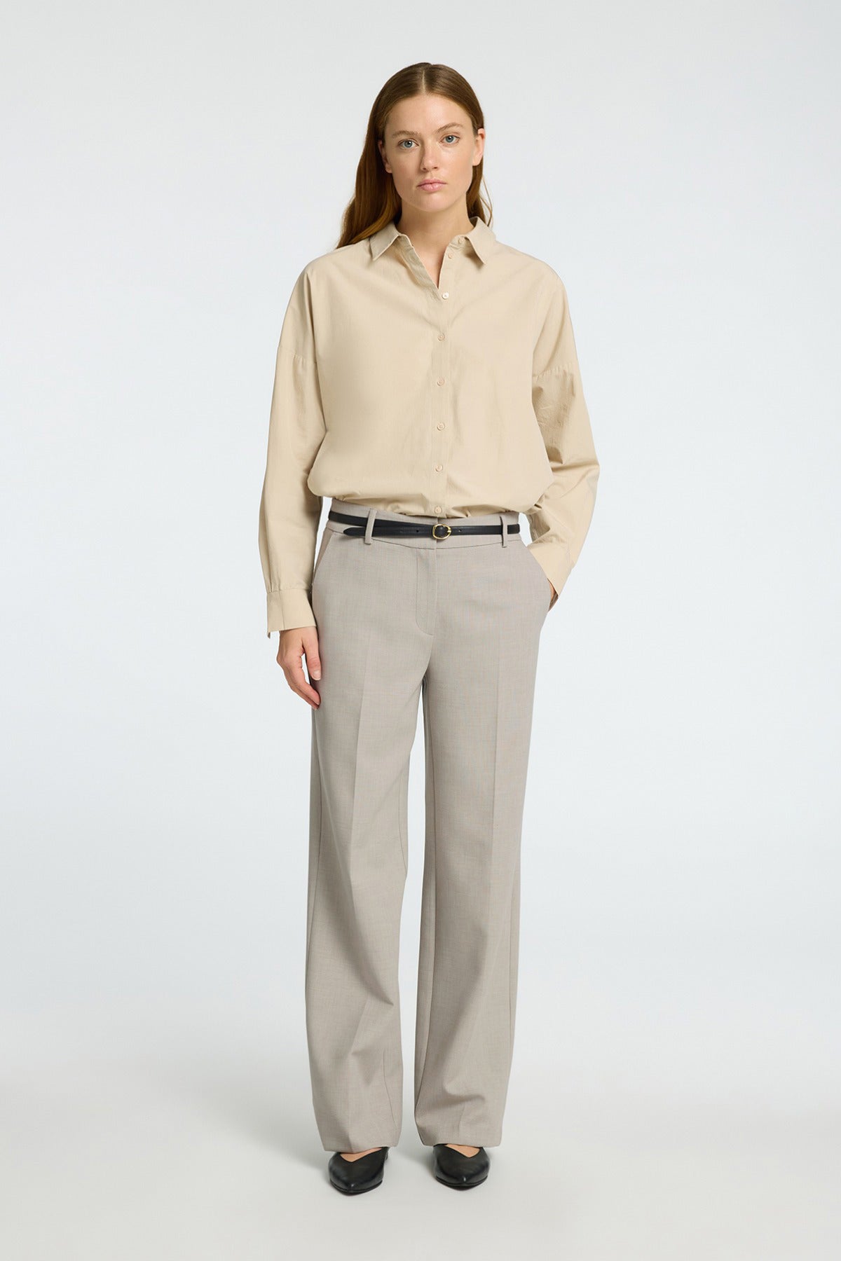SELECTED FEMME SLFRITA MW WIDE PANT MEL NOOS