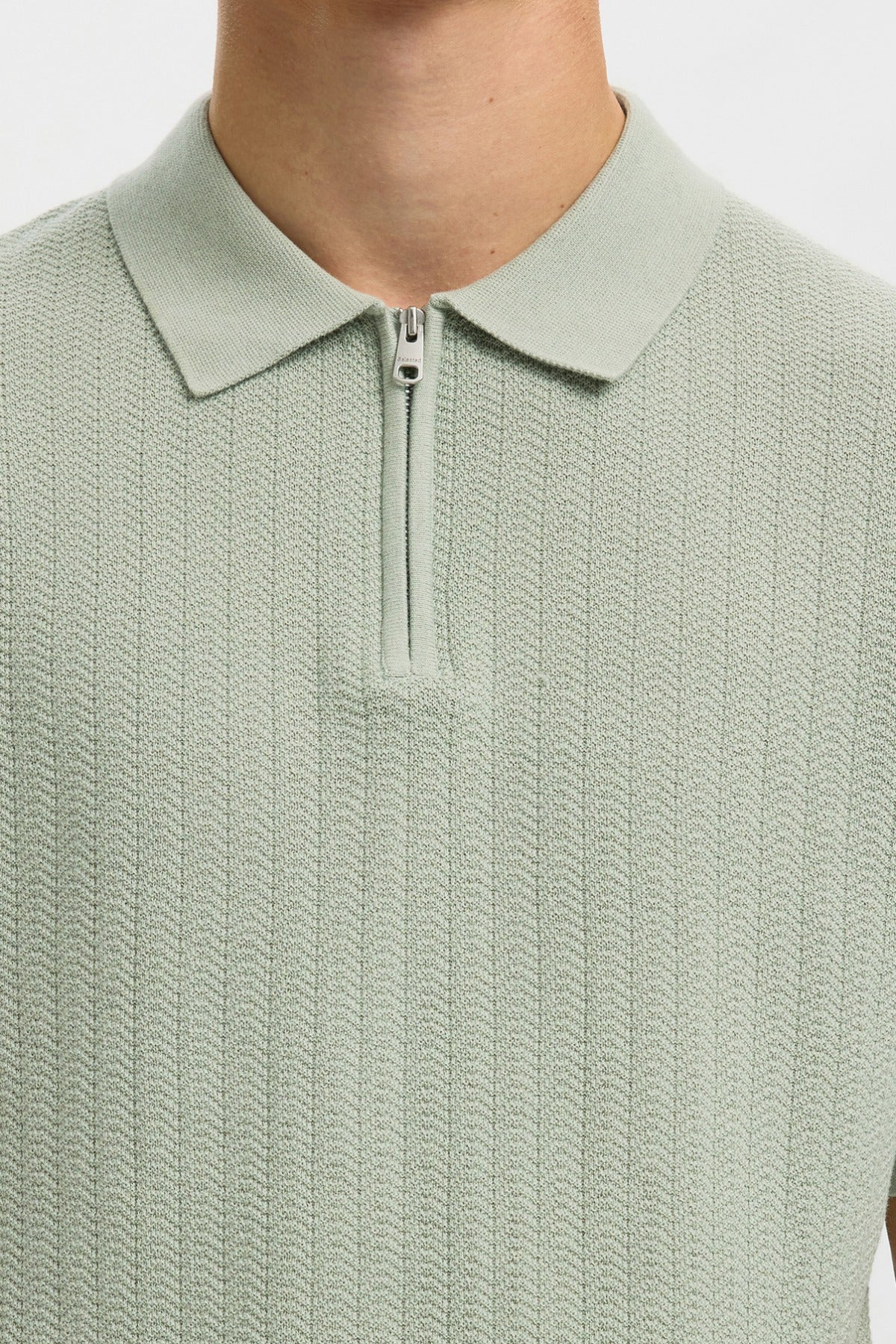 SLHCRAN - Kortærmet strik polo med zip