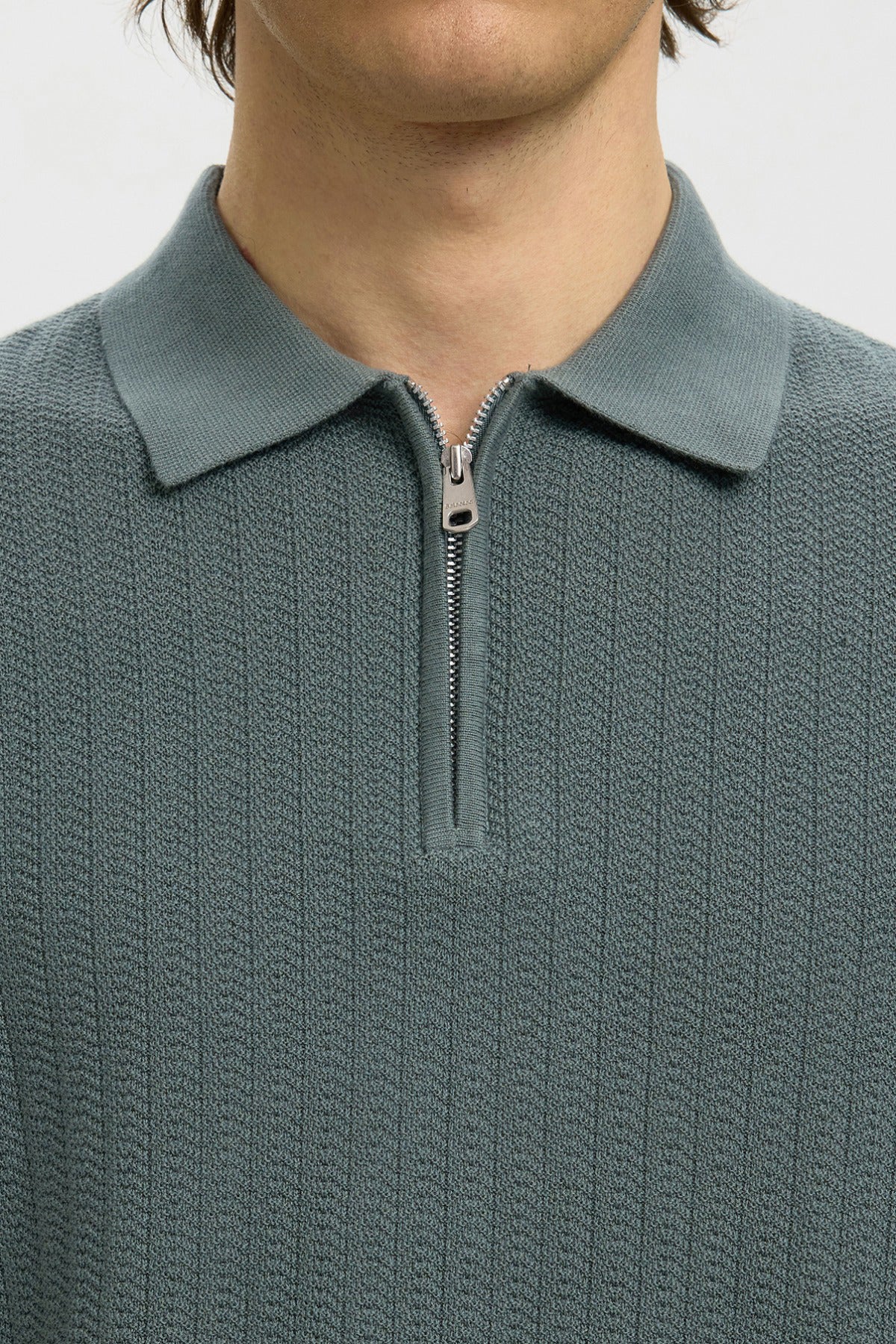 SLHCRAN - Kortærmet strik polo med zip