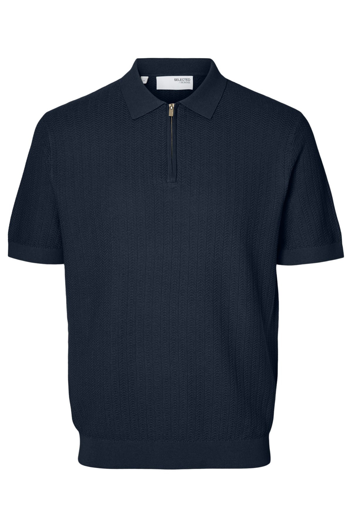 SLHCRAN - Kortærmet strik polo med zip