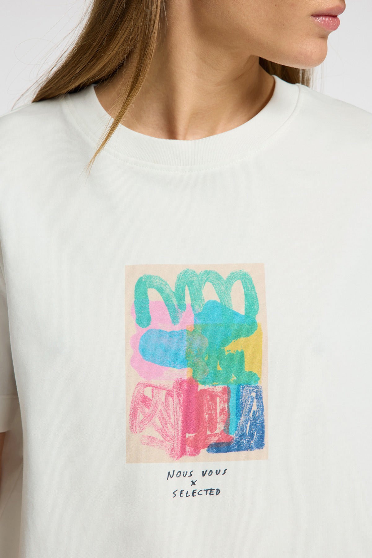 SELECTED FEMME SLFESSENTIAL SS BOXY PRINTED TEE