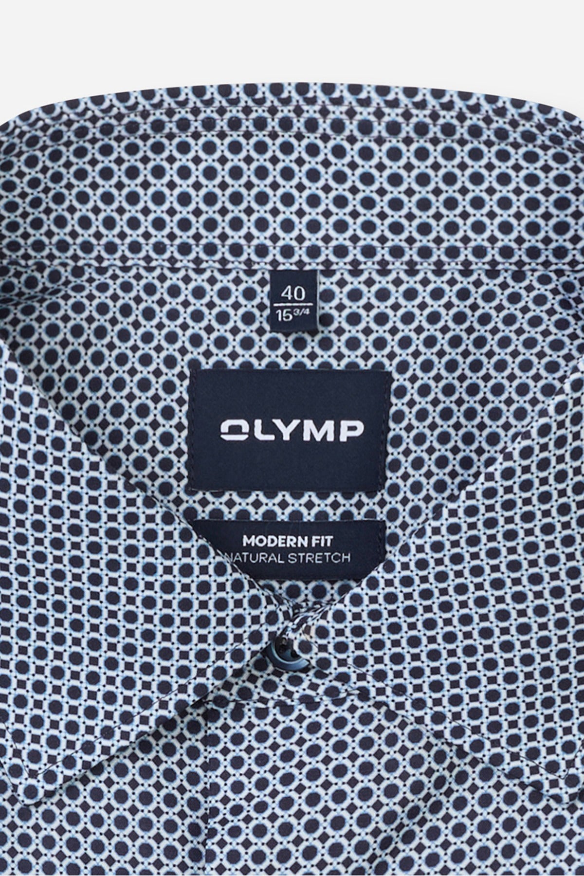 Langærmet bomuldsskjorte med mønsterprint i modern fit