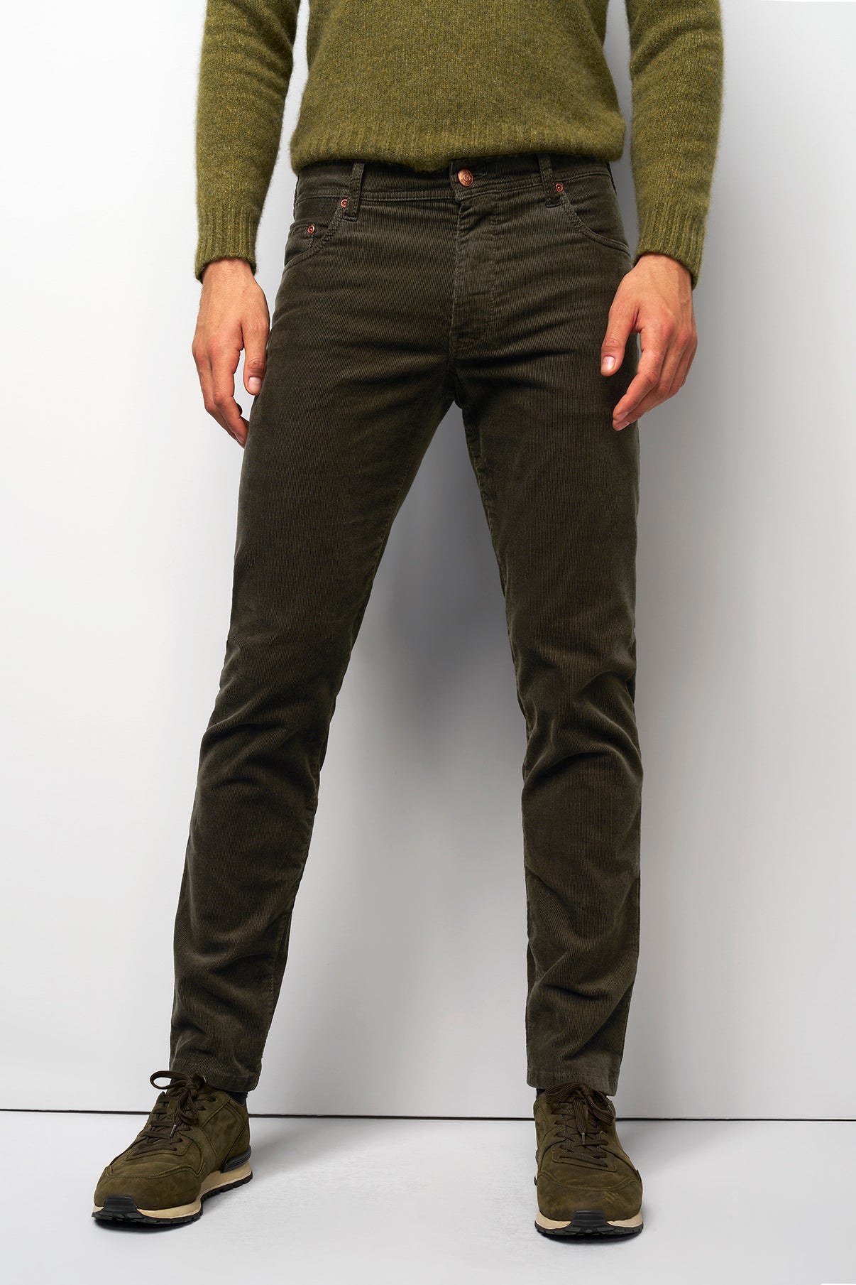 Fløjls chinobukser med 5 lommer