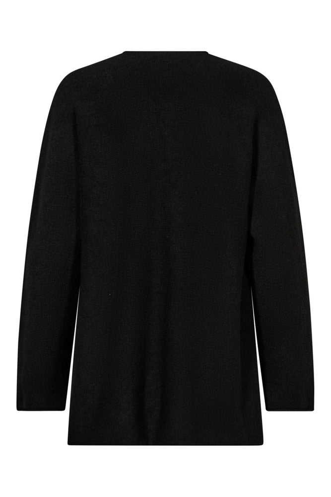 Lang finstrikket cardigan